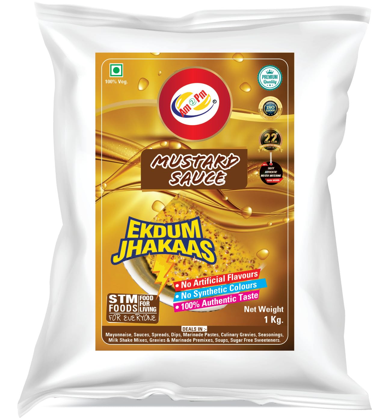 Pungent tangy Am 2 Pm mustard sauce dip 1 kg bag