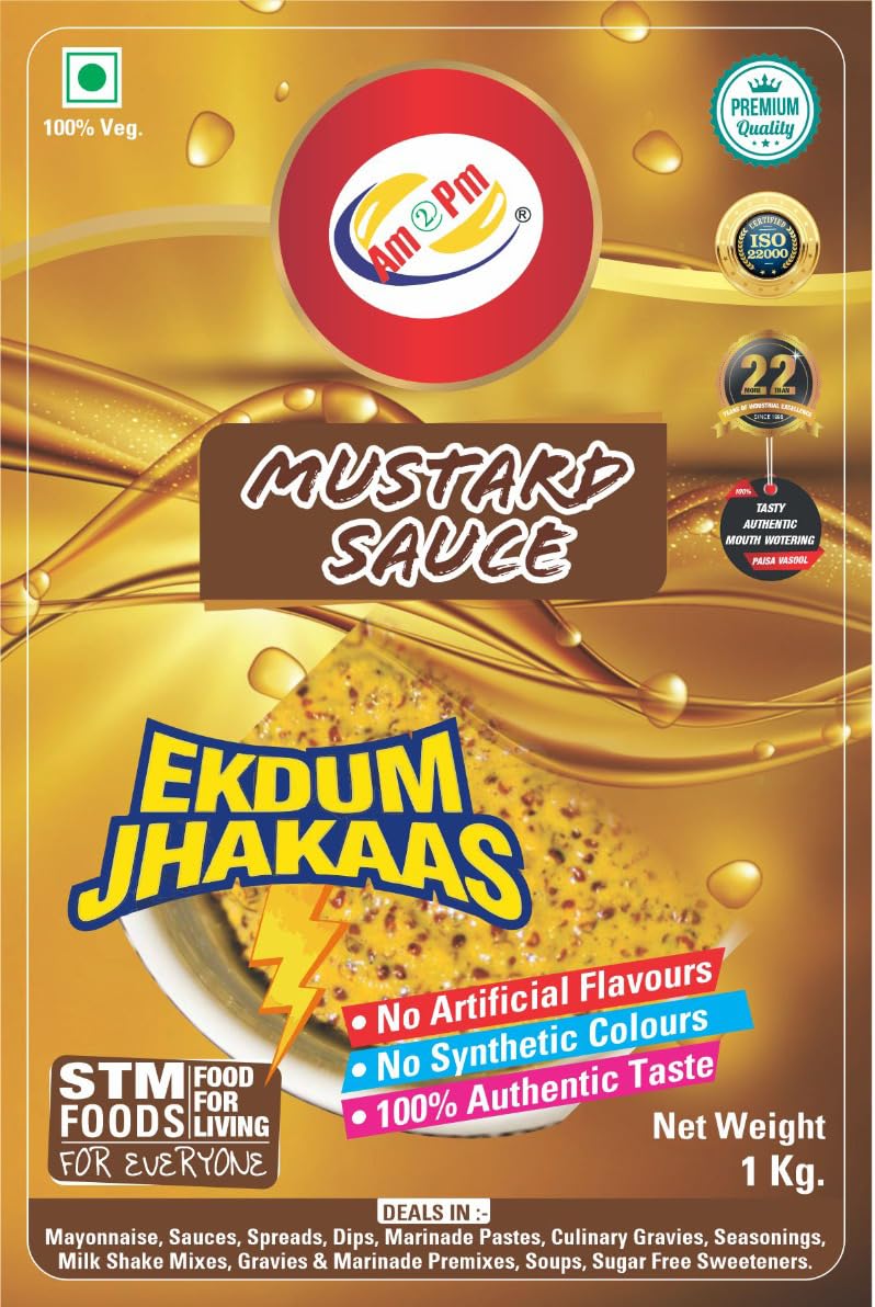 Am 2 Pm - Mustard Sauce Dip For Fish Tikka, French Fries, Sandwich,Fried, Chicken - 1Kg – view 3