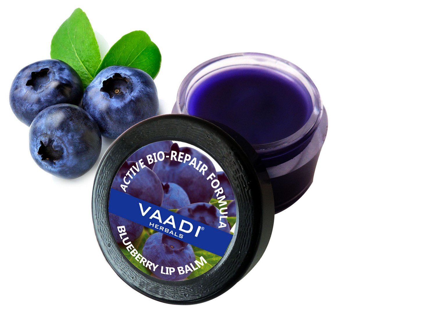 Vaadi Herbals Lip Balm, Blueberry, 10g – view 2