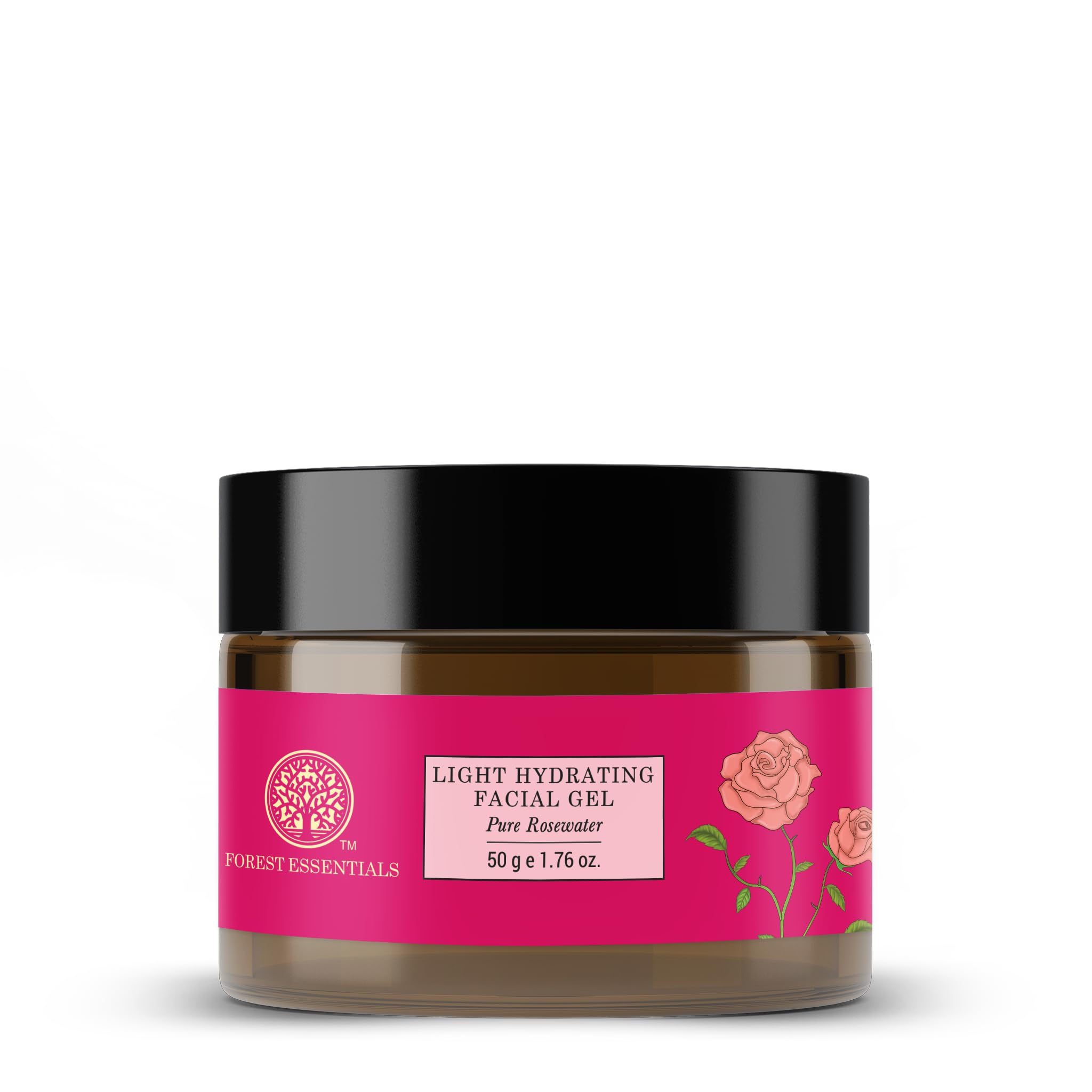 Lightweight rosewater facial gel jar with aloe vera and cucumber extracts