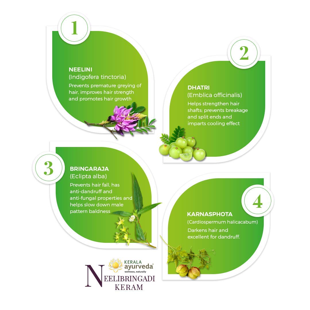 Kerala Ayurveda Neelibringadi Keram (200 Ml) for Hair + Kumkumadi Oil (10 Ml) for Face – view 3