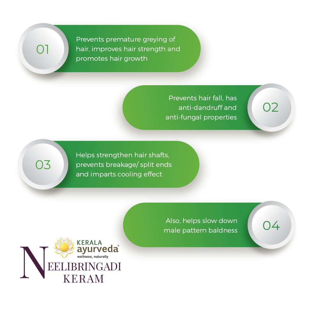 Kerala Ayurveda Neelibringadi Keram (200 Ml) for Hair + Kumkumadi Oil (10 Ml) for Face – view 4