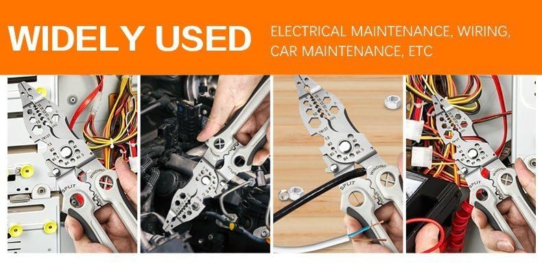 QXORE All in 1 Multifunction Stainless Steel Wire Stripper/Wire Crimping Tool, Wire Cutter, Wire Crimper, Cable Stripper, Wiring Tools and Multi-Function Hand Tool (12 IN 1) – view 9