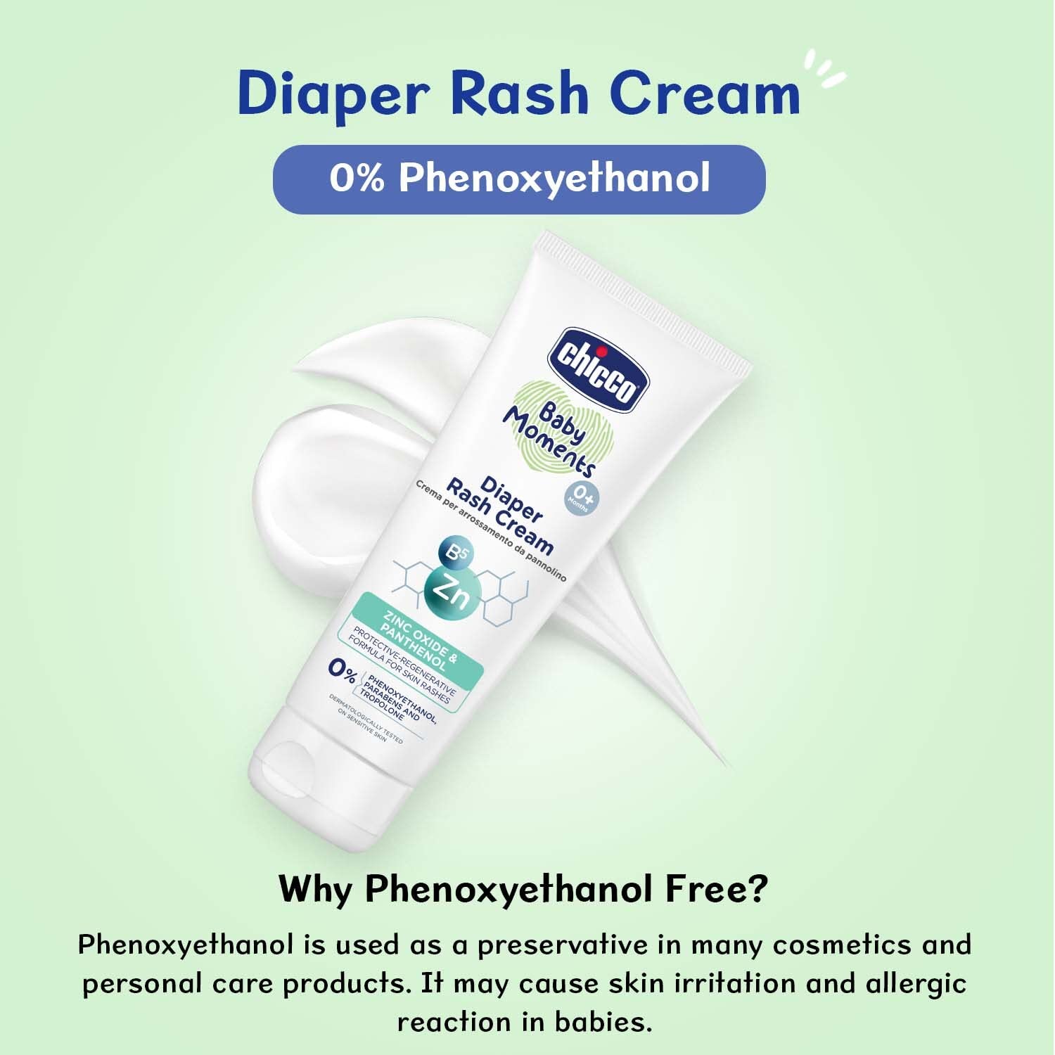 Chicco Baby Moments Diaper Rash Cream, New Advanced Triple Protection Skin Shield Formula with Natural Ingredients to Prevent Rashes & Irritation, No Phenoxyethanol & Parabens (100g) – view 5