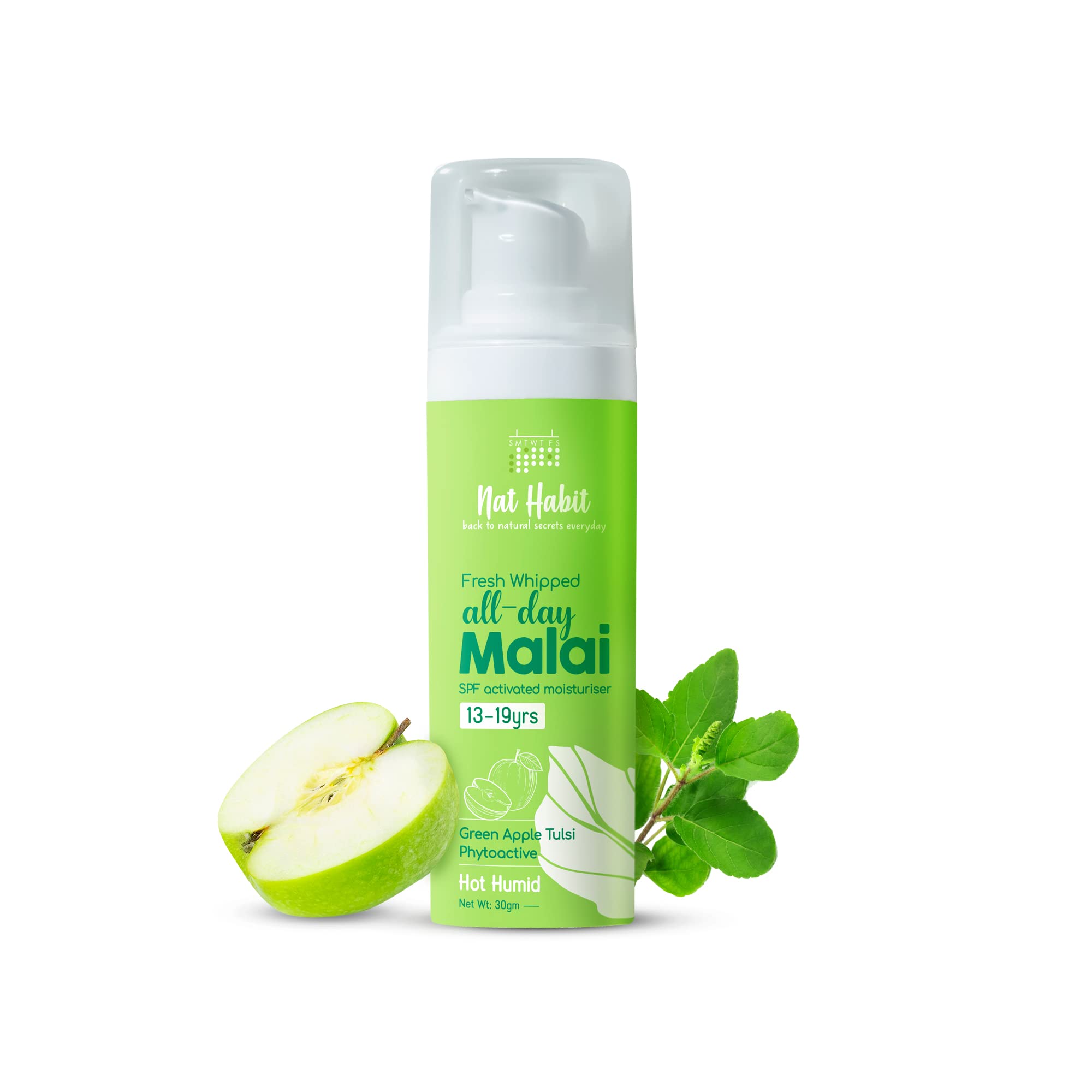 Nat Habit green apple face malai cream jar front view