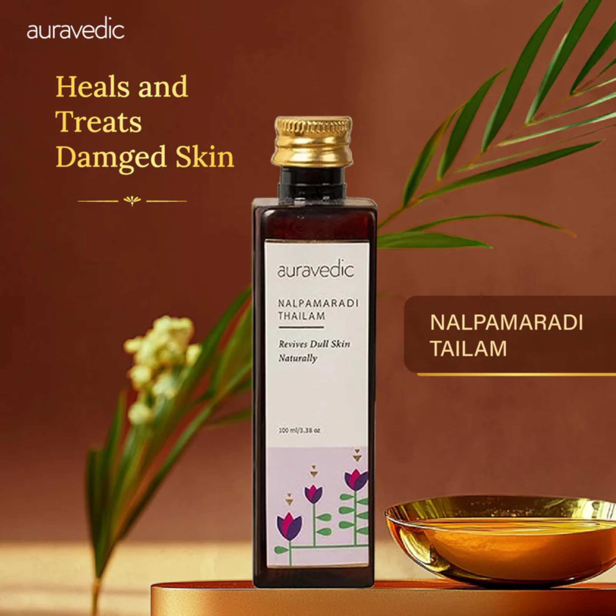 Auravedic Nalpamaradi Thailam for Face Body oil after bath for daily use 100 ml Nalpamaradi oil for Skin Brightening Pigmentation DeTan For Men Women – view 2