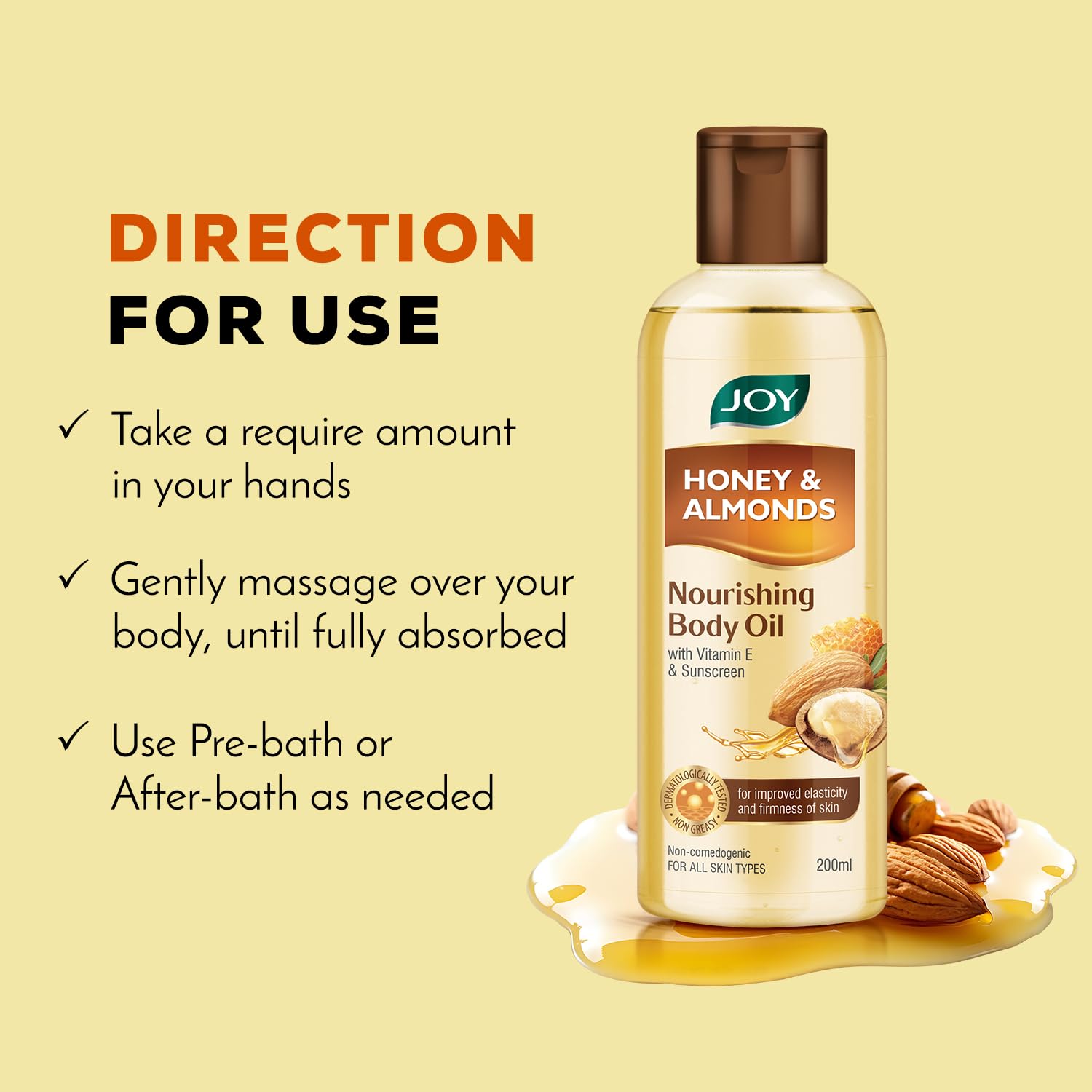 Joy Honey & Almonds Body Oil for Women & Men – view 5