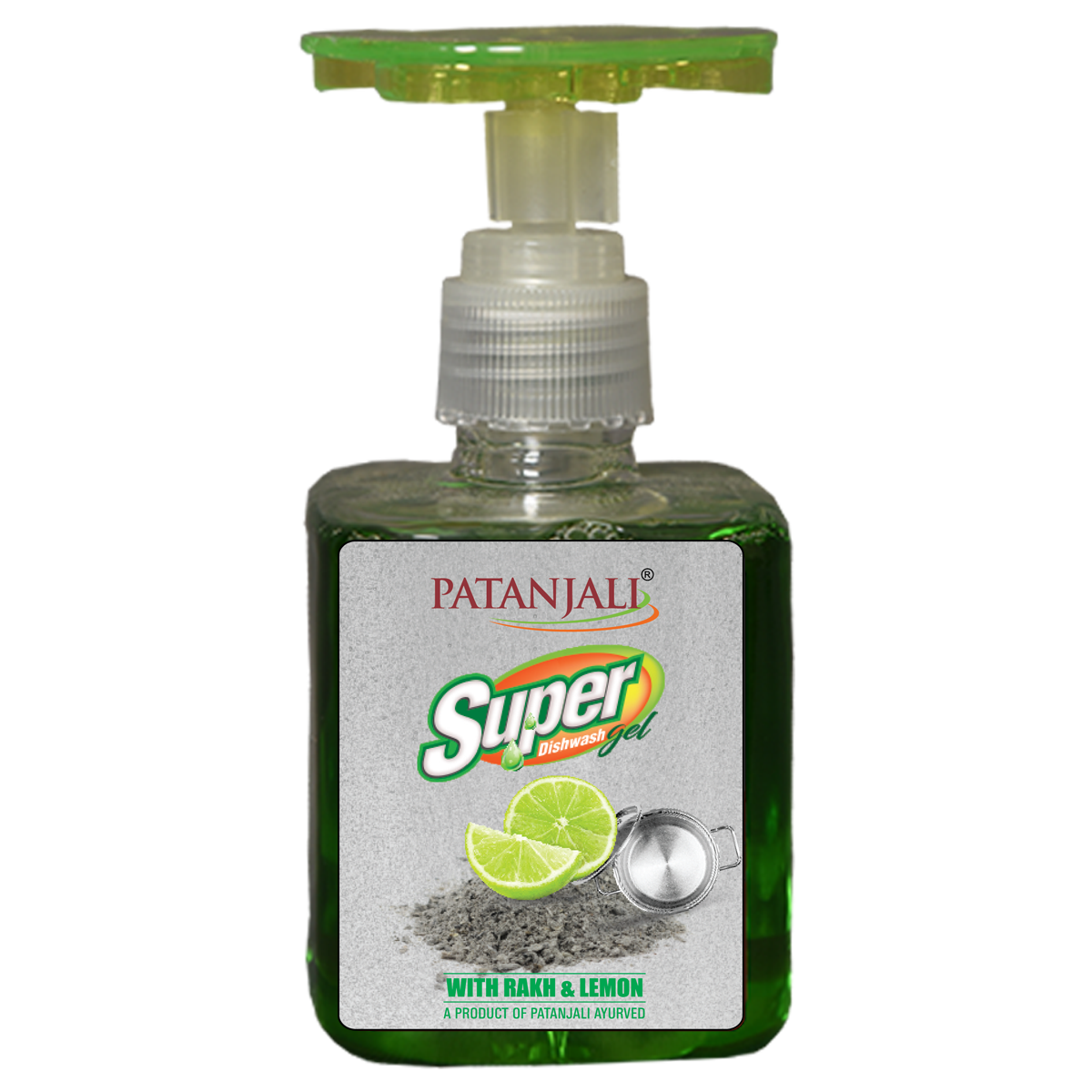 Patanjali dishwash gel bottle with Rakh and Lemon 250 ml