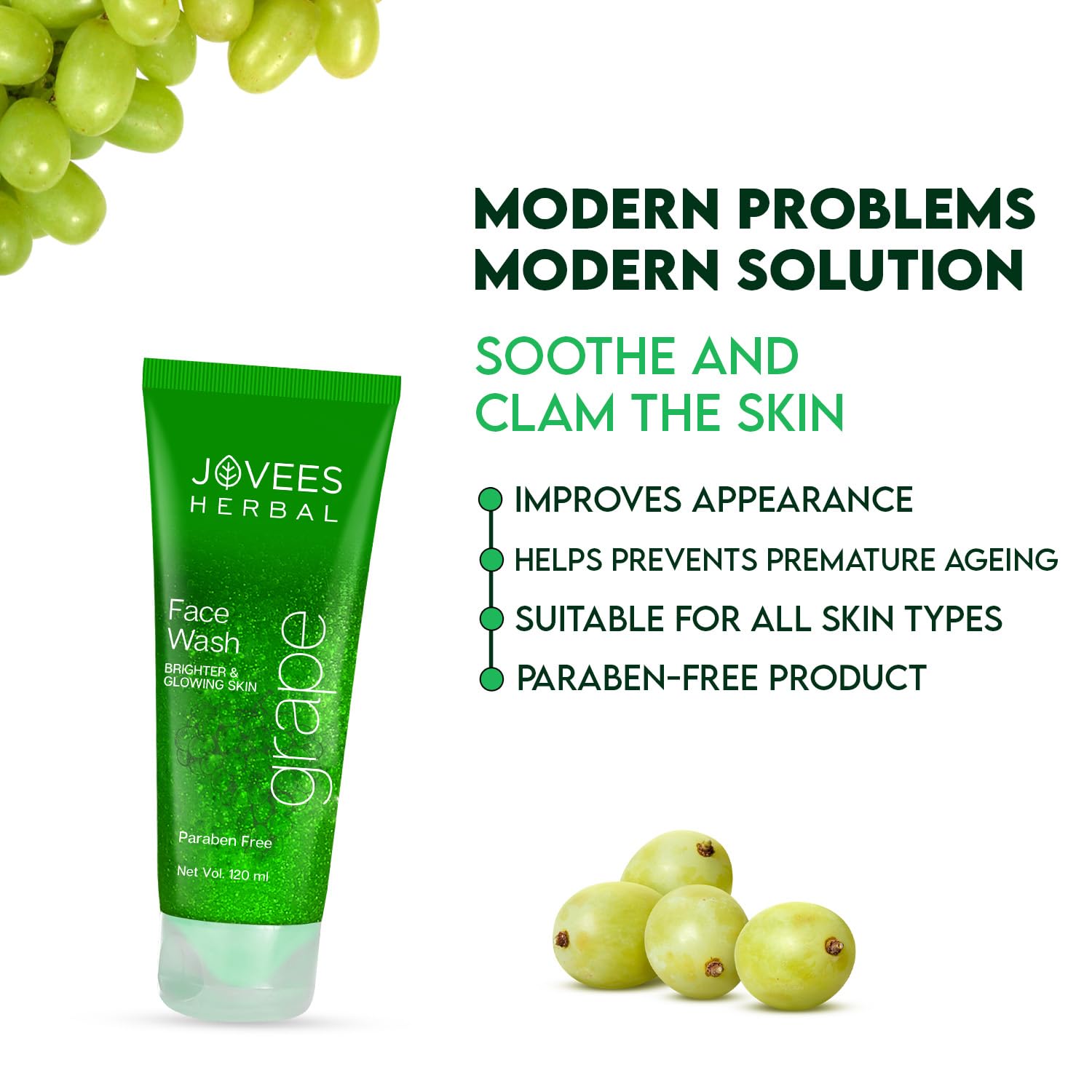 Jovees Herbal Grape Face Wash With Grape Seed & Orange Peel Extracts – view 4
