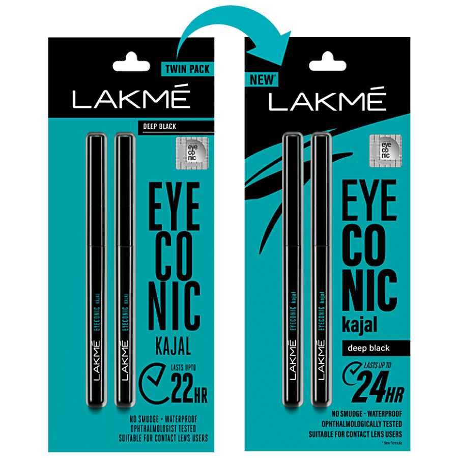 Lakme Kajal - Eyeconic, Twin Pack 0.7g
