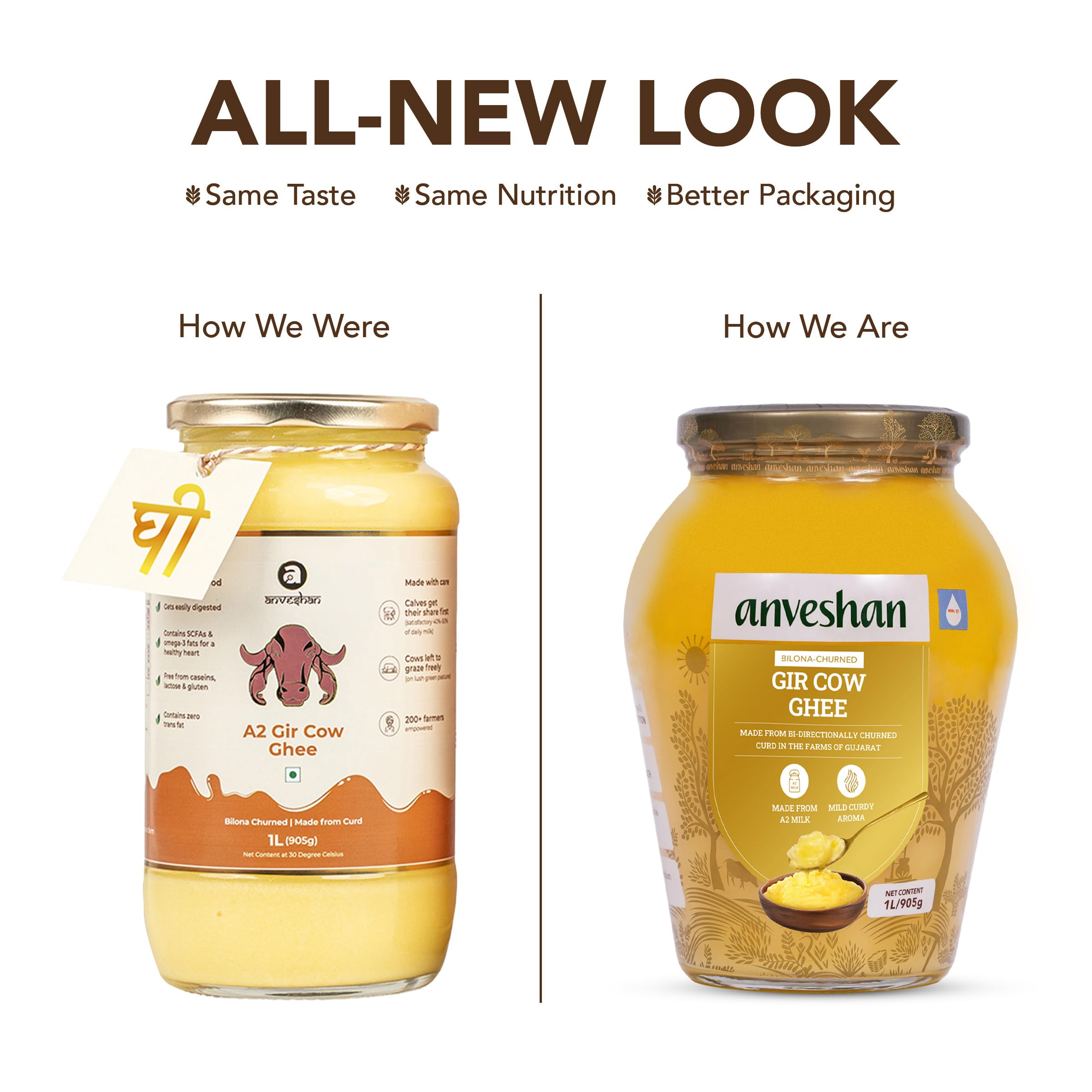 Anveshan A2 Gir Cow Ghee Bilona Method 1Liter, Traditional Bilona Method, Cultured, Immunity Booster, Pure, Natural, Healthy, Fresh, Lactose And Gluten Free – view 4