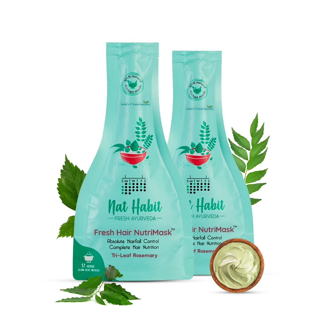 Pack of two Nat Habit Tri-Leaf Rosemary NutriMask hair masks