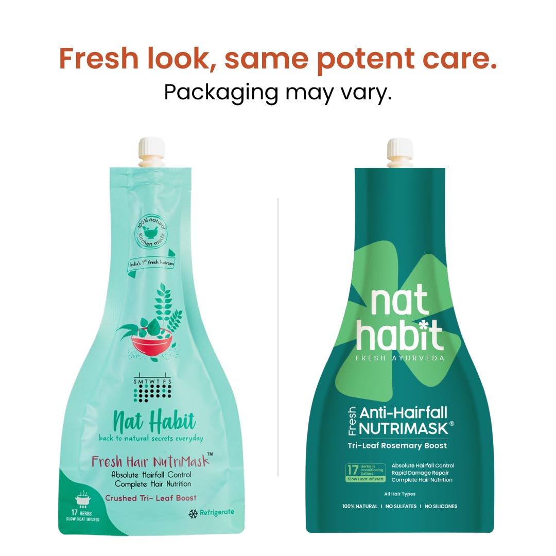 Nat Habit Tri-Leaf Rosemary NutriMask - Hair Mask For Hairfall, Conditioning, Smoothening & Shine, Suitable For all Scalp Types (Pack of 2 x 40gm) – view 2