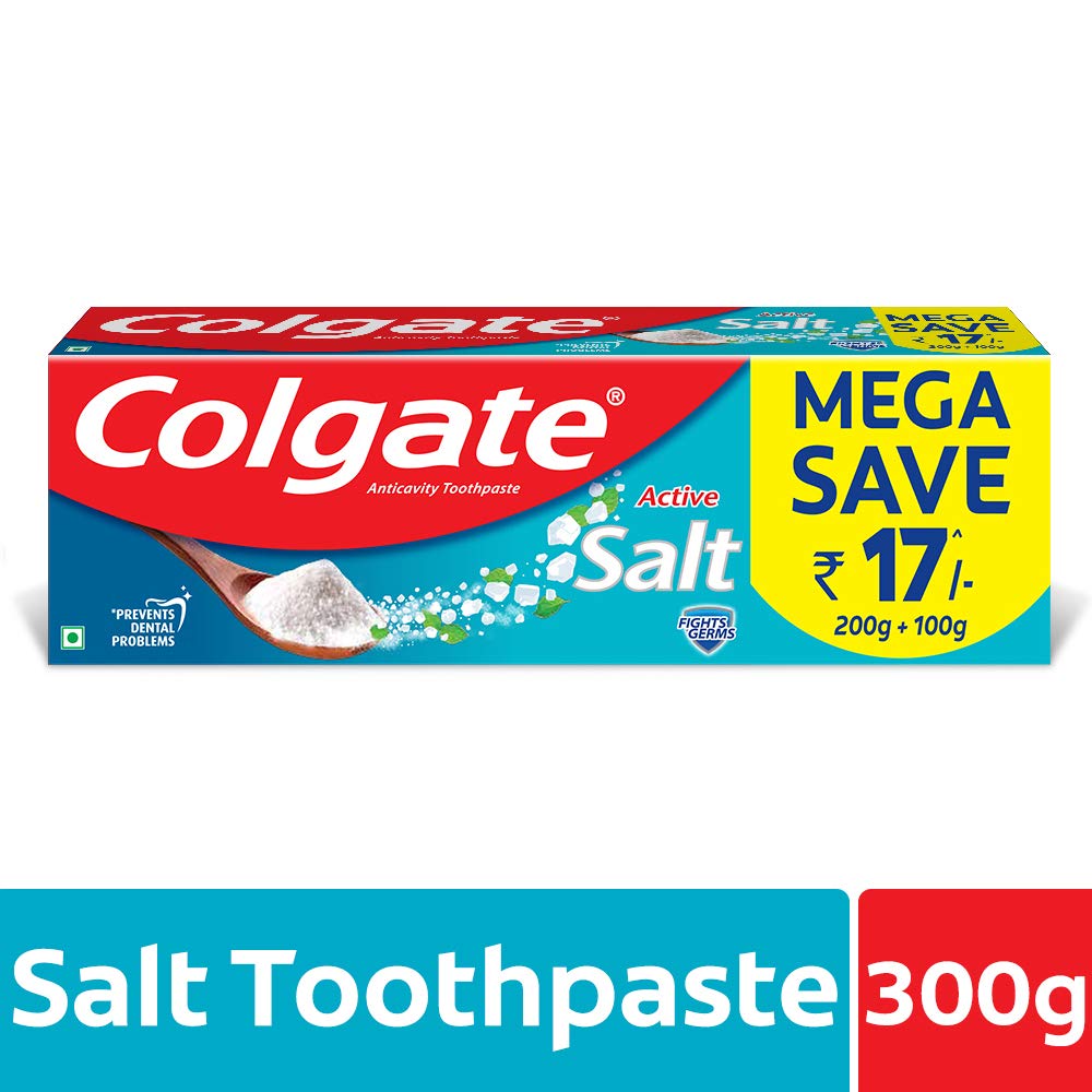 Colgate Maxfresh Spicy Fresh Red Gel Toothpaste - 300 g and Colgate Toothpaste Active Salt - 300 g (Natural - Saver Pack) – view 5