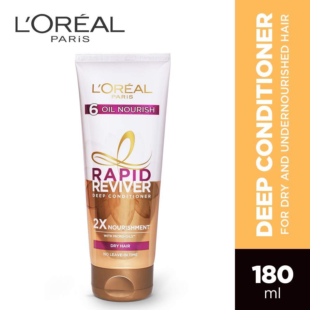 L'Oreal Paris Deep Conditioner, With Micro-Oils, Deeply Nourishes Dry Hair, No-Leave In Time, Rapid Reviver 6 Oil Nourish, 180ml – view 2