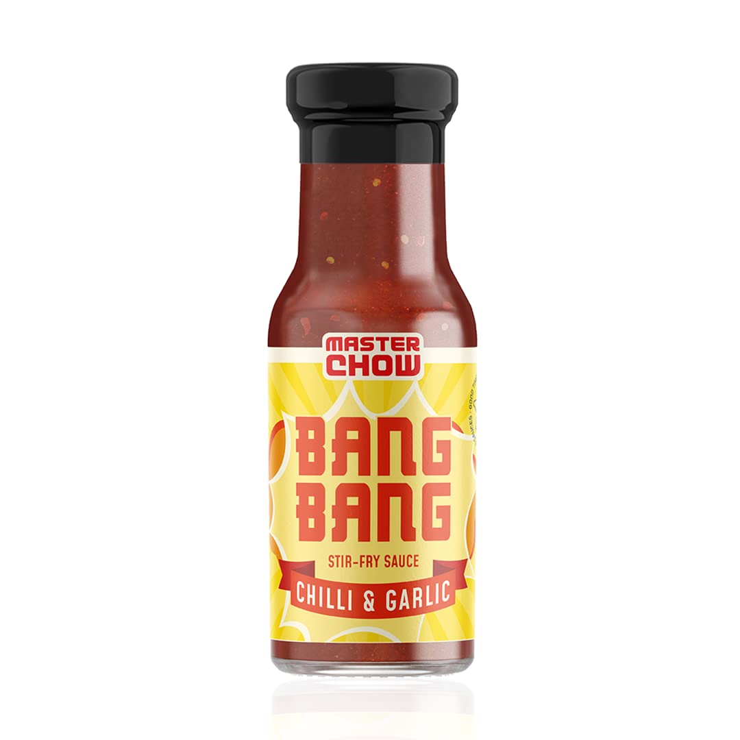MasterChow Chilli Garlic Stir Fry Cooking Sauce (220 gm) | Medium Spicy | Serves 4-5 Meals | Bang Bang Sauce