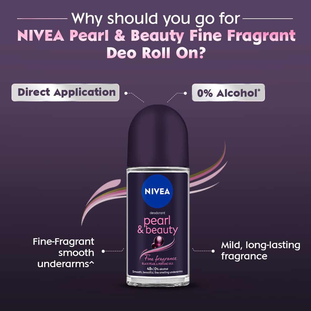 NIVEA Women Deodorant Roll On Pearl & Beauty Fine Fragrance 50 ml – view 3