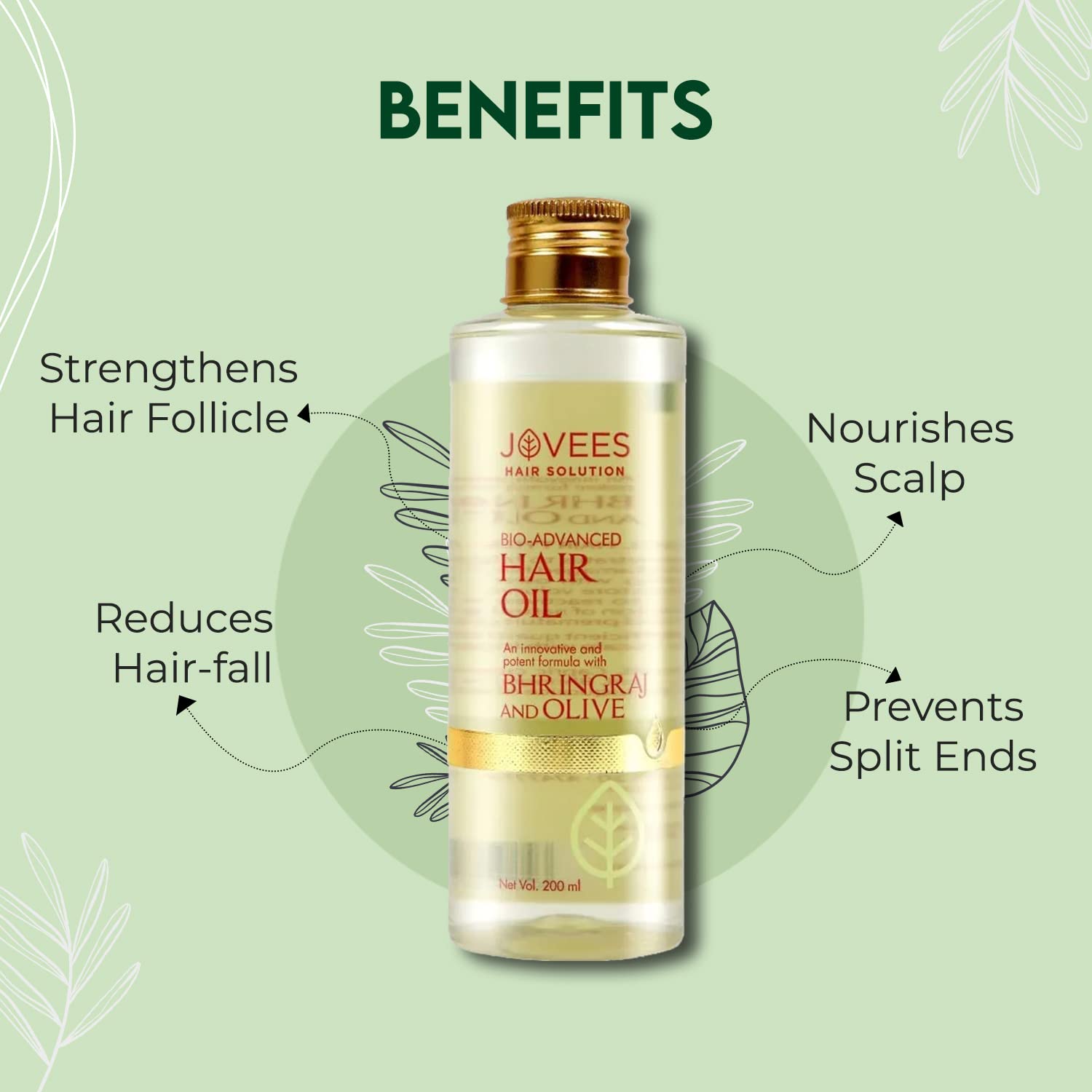 Jovees Herbal Bhringraj & Olive Intensive Restructuring Hair Oil 100 ml – view 5