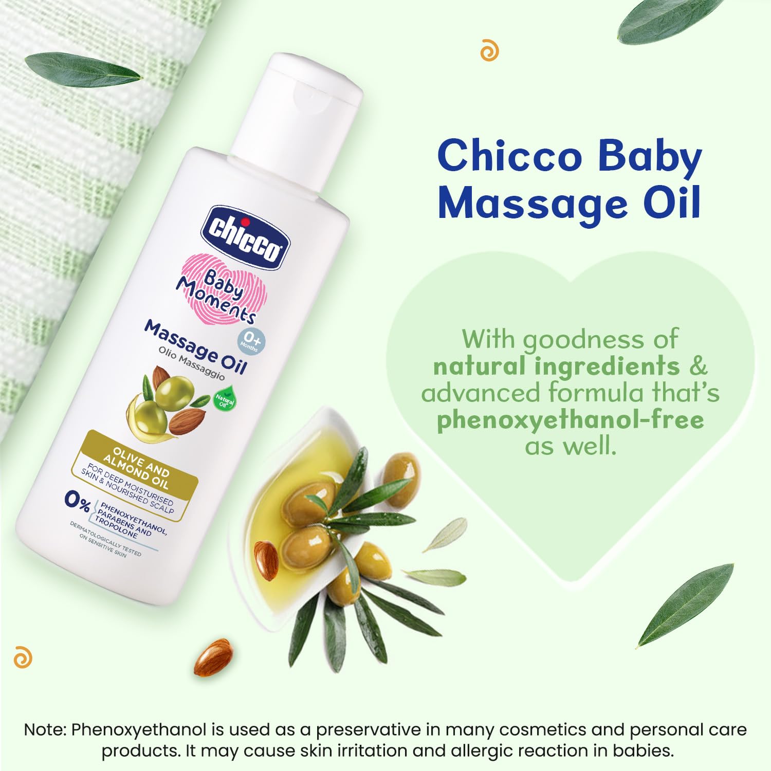 Chicco Baby Moments Massage Oil, New Advanced Non-sticky & Moisturizing Formula with Natural Ingredients to Prevent Dryness, Suitable for Baby – view 3
