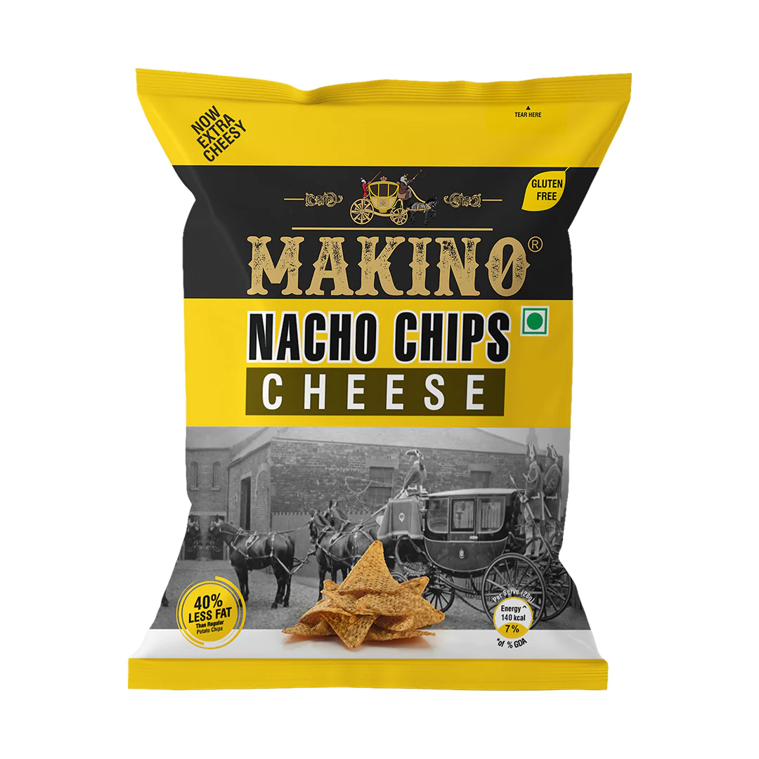 Makino cheese nacho chips pouch for 60 g snack pack