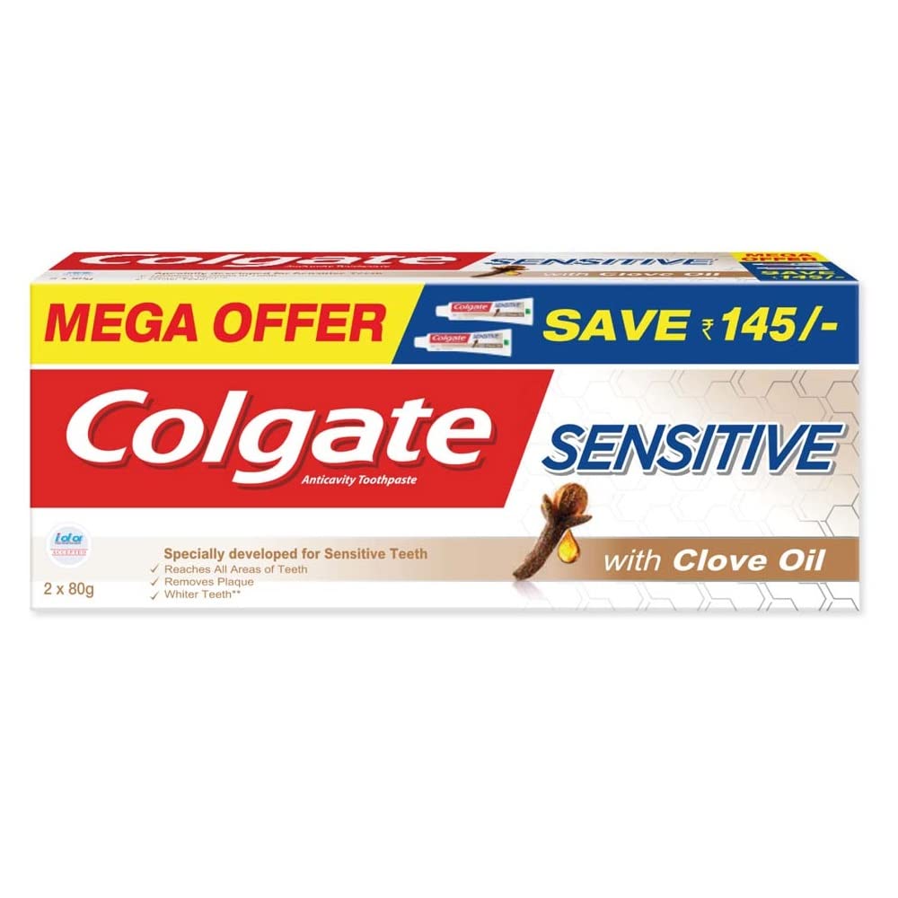 Colgate Sensitive Toothpaste with Clove Oil, for Sensitivity Relief, 160g, & Colgate Kids Manual Toothbrush For 2+ Years, 3Pcs, With Extra Soft Bristles,Multicolour – view 2