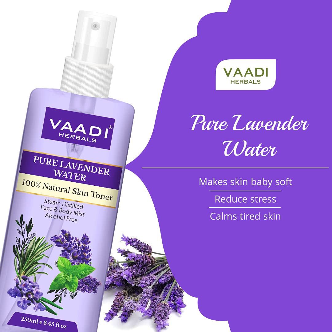 Vaadi Herbals Pvt Ltd Lavender Water -100% Natural & Pure Skin Toner, 250 ml – view 6