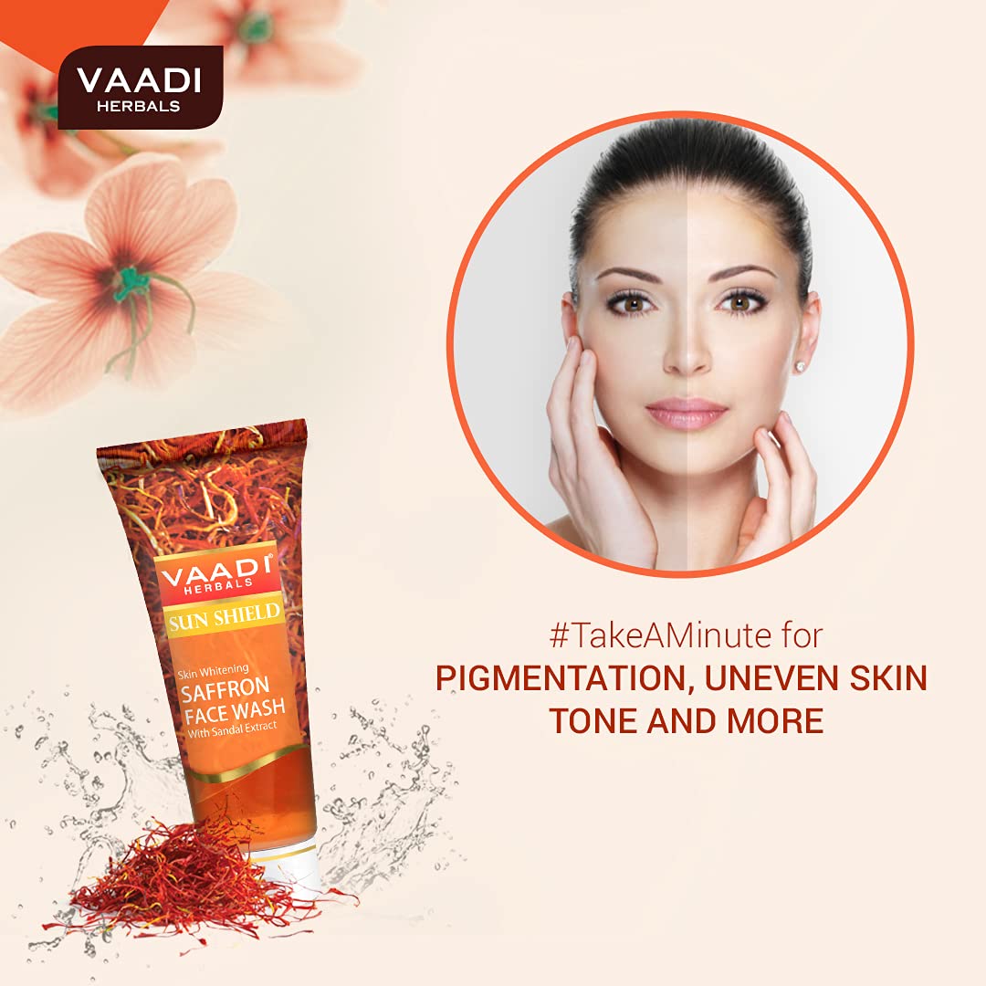 Vaadi Herbals Value Pack of Skin Whitening Saffron Face Wash with Sandal Extract, 4 x 60ml – view 2