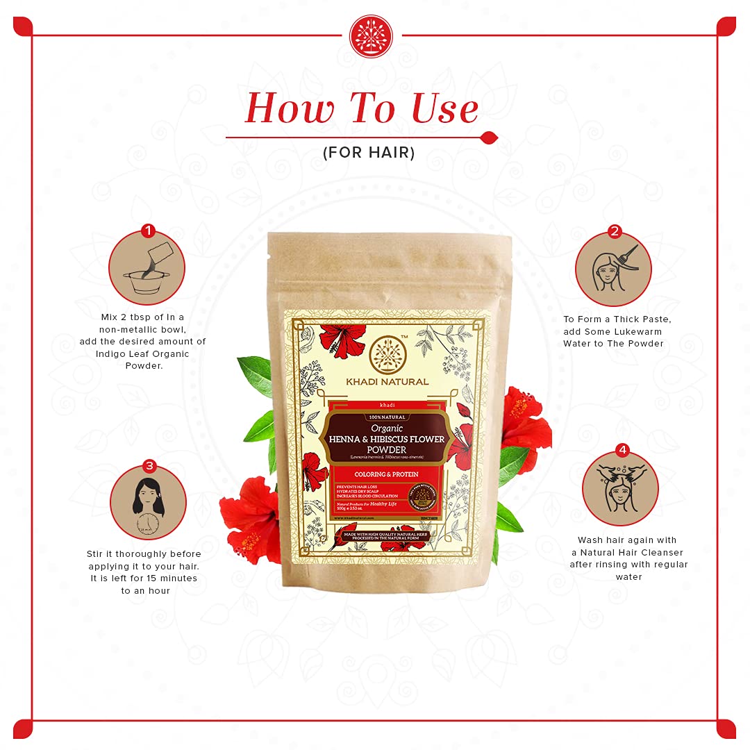 Khadi Natural Henna & Hibiscus Flower Organic Powder – view 5