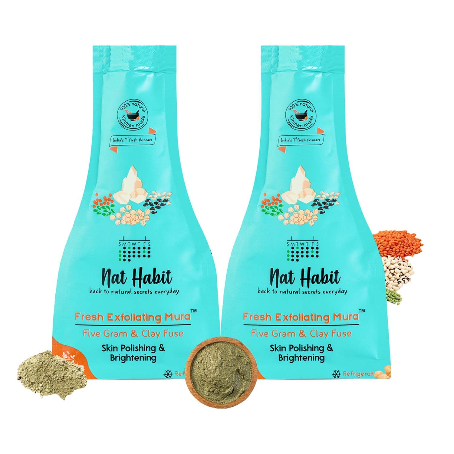 Nat Habit exfoliating mura face scrub pack