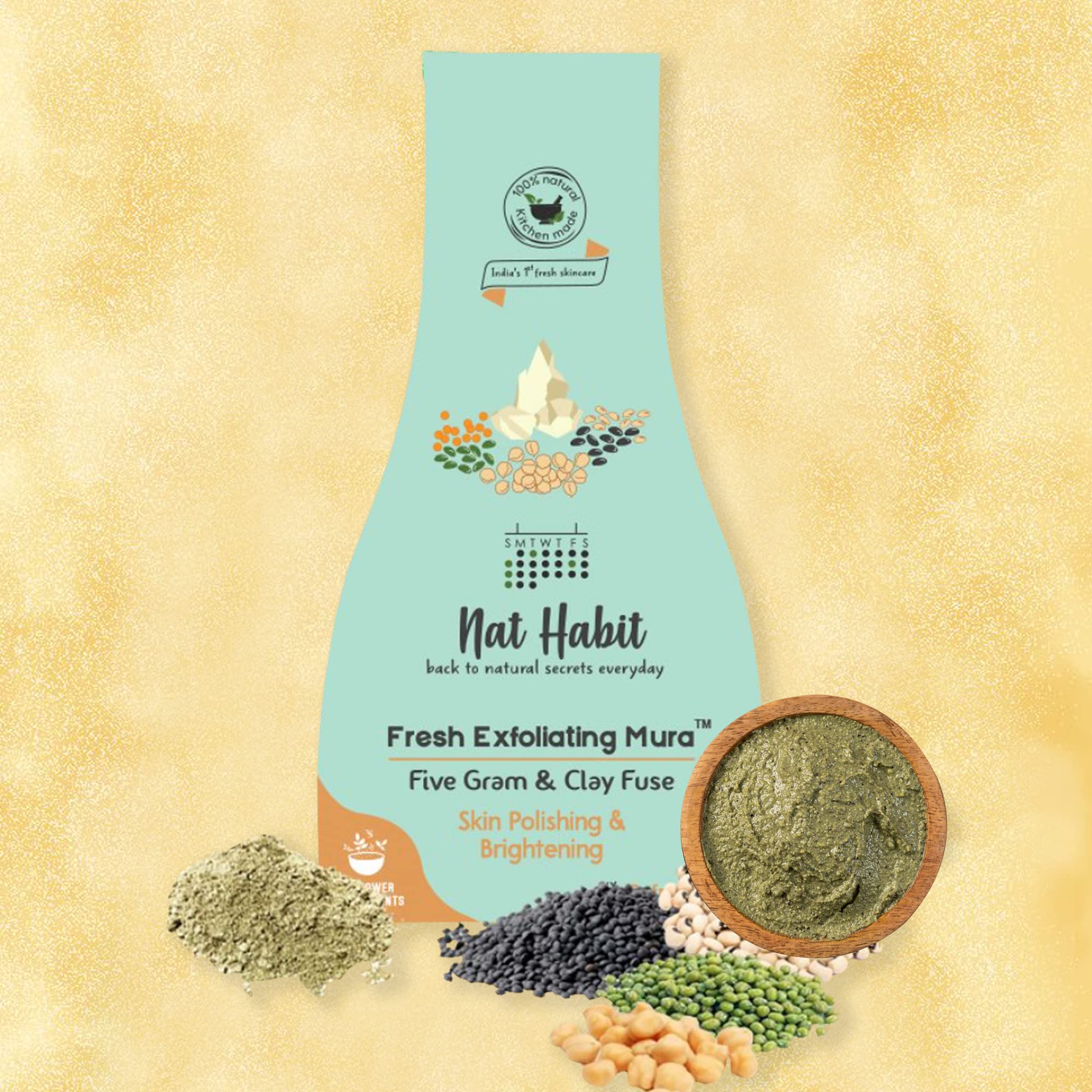 Nat Habit Face Scrub, Five Gram & Clay Fuse Exfoliating Mura For Deep Cleansing, Skin Polishing & Brightening, Provide Clean, Clear & Soft Skin (Pack of 2 x 25 gm) – view 2