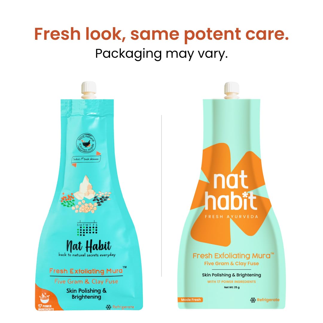 Nat Habit Face Scrub, Five Gram & Clay Fuse Exfoliating Mura For Deep Cleansing, Skin Polishing & Brightening, Provide Clean, Clear & Soft Skin (Pack of 2 x 25 gm) – view 7