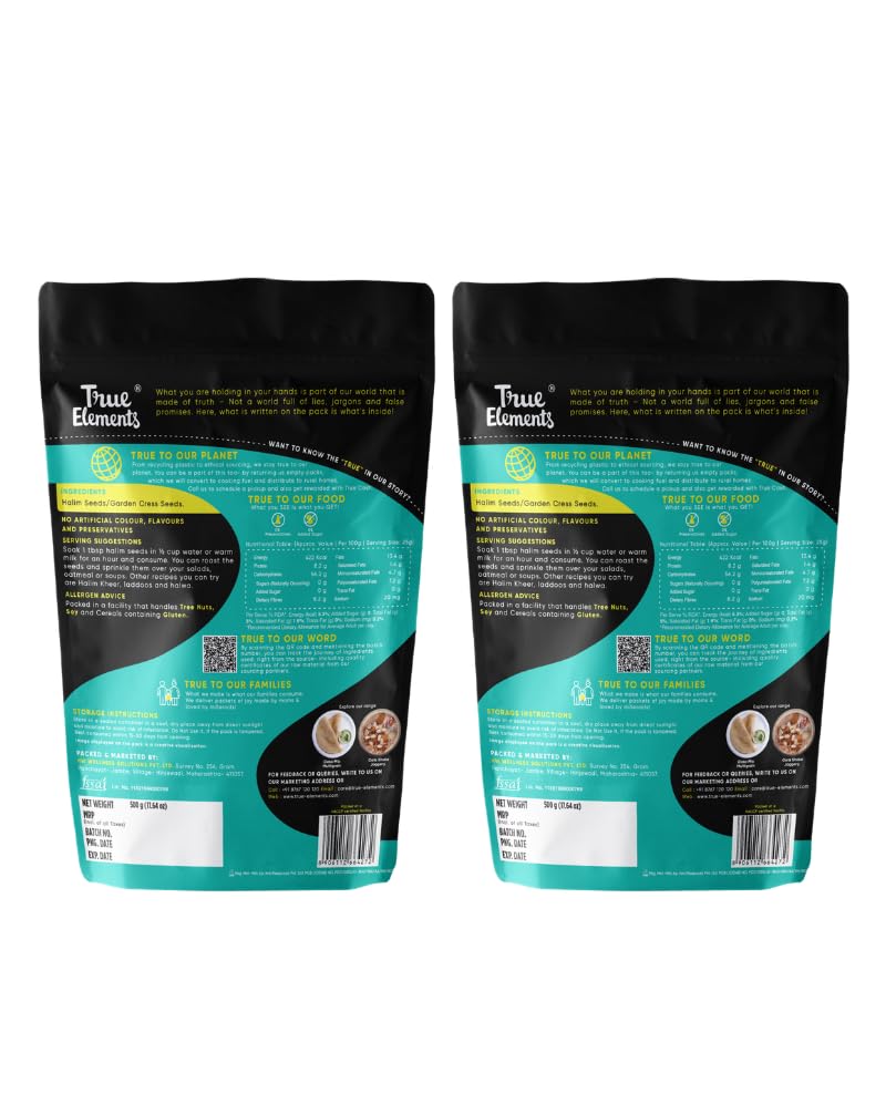 True Elements Halim Seeds 1kg (500gm*Pack of 2) – view 2
