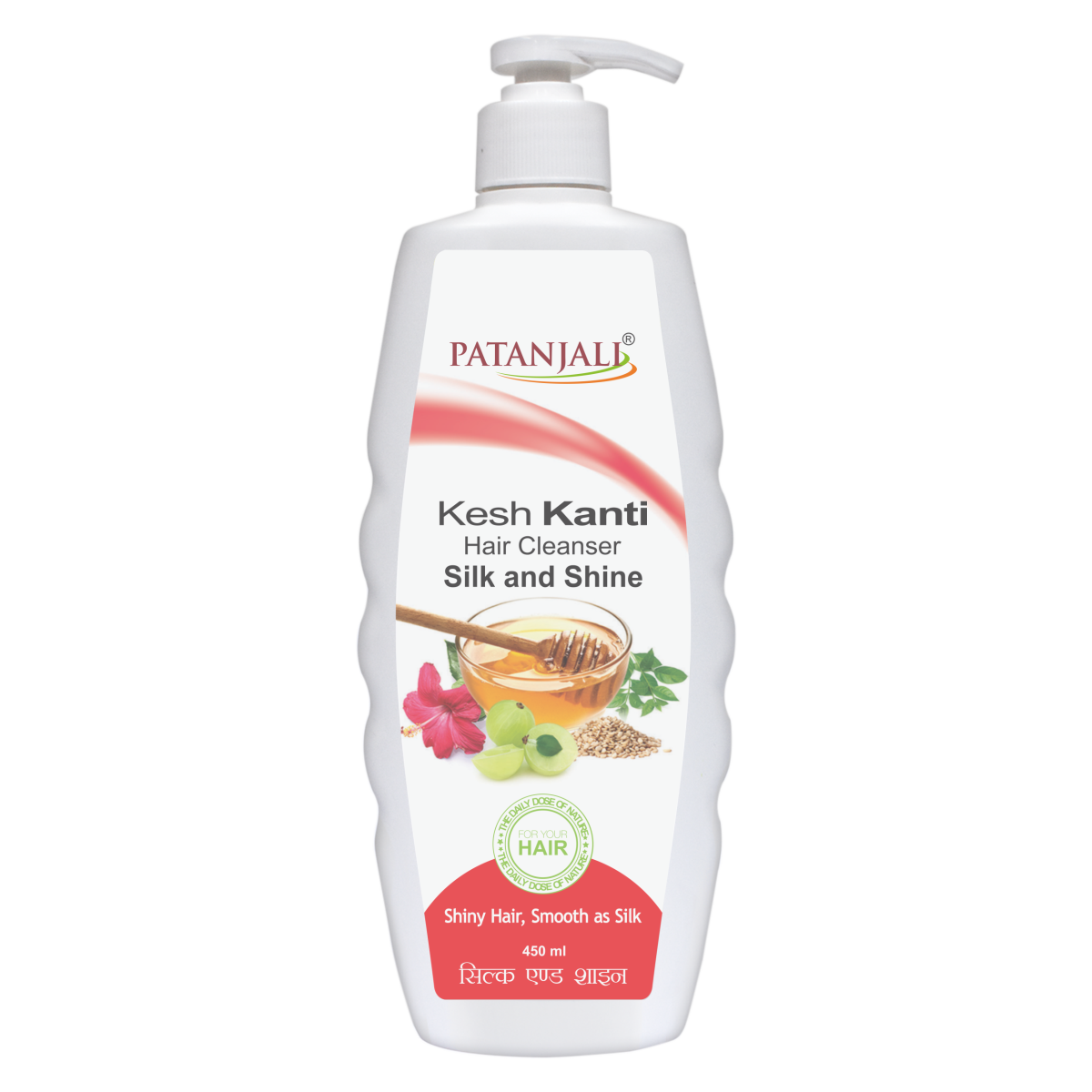 Front view of Patanjali Kesh Kanti Silk and Shine Hair Cleanser
