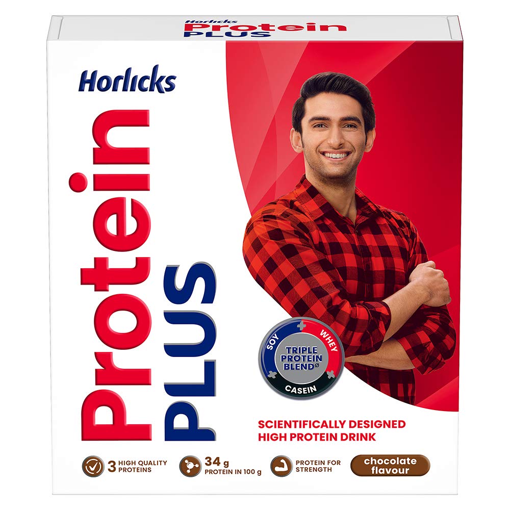 Horlicks Protein Plus Chocolate powder carton pack 200 g