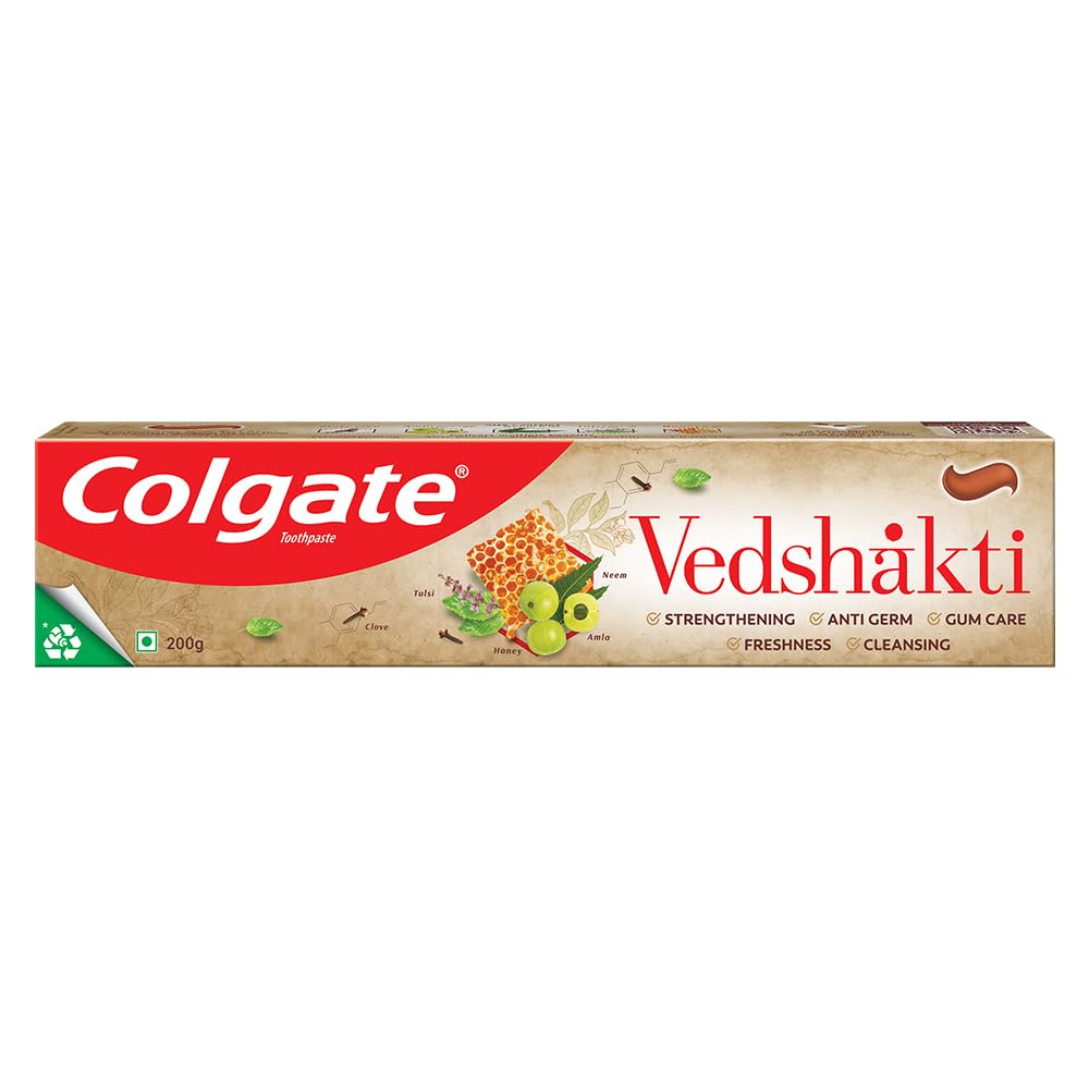 Colgate Swarna Vedshakti herbal toothpaste tube for whole mouth care