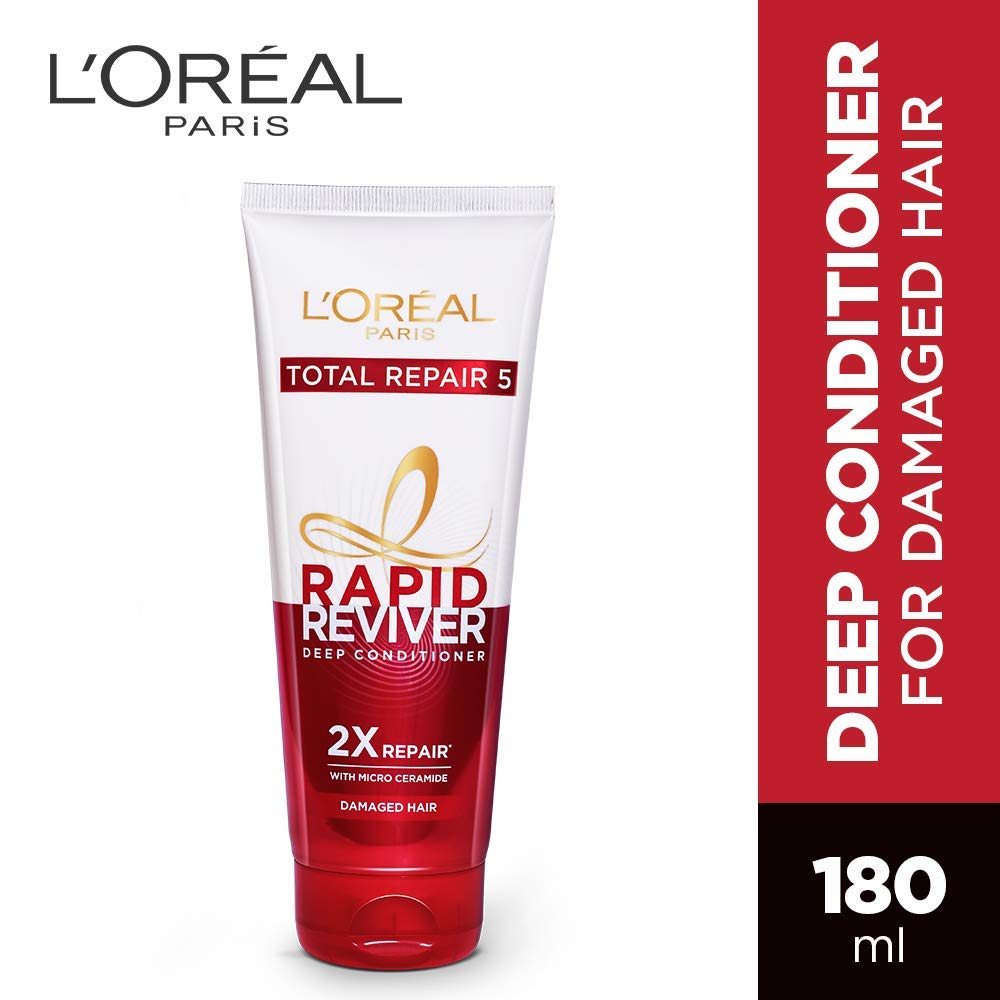 L'Oreal Paris Deep Conditioner, With Micro-Ceramides, Intensly Repairs Damaged Hair, Rapid Reviver Total Repair 5 Deep Conditioner, 180ml – view 2