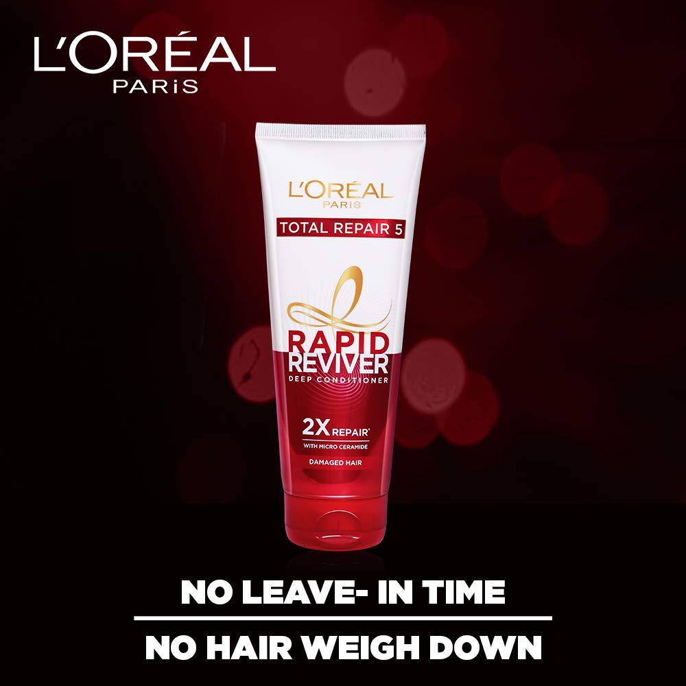 L'Oreal Paris Deep Conditioner, With Micro-Ceramides, Intensly Repairs Damaged Hair, Rapid Reviver Total Repair 5 Deep Conditioner, 180ml – view 5