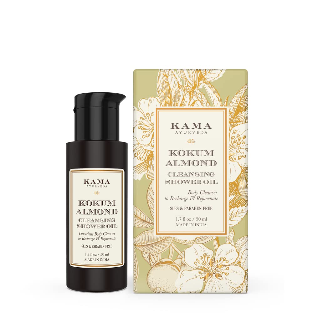 Kama Ayurveda Kokum Almond Cleansing Shower Oil bottle pack shot