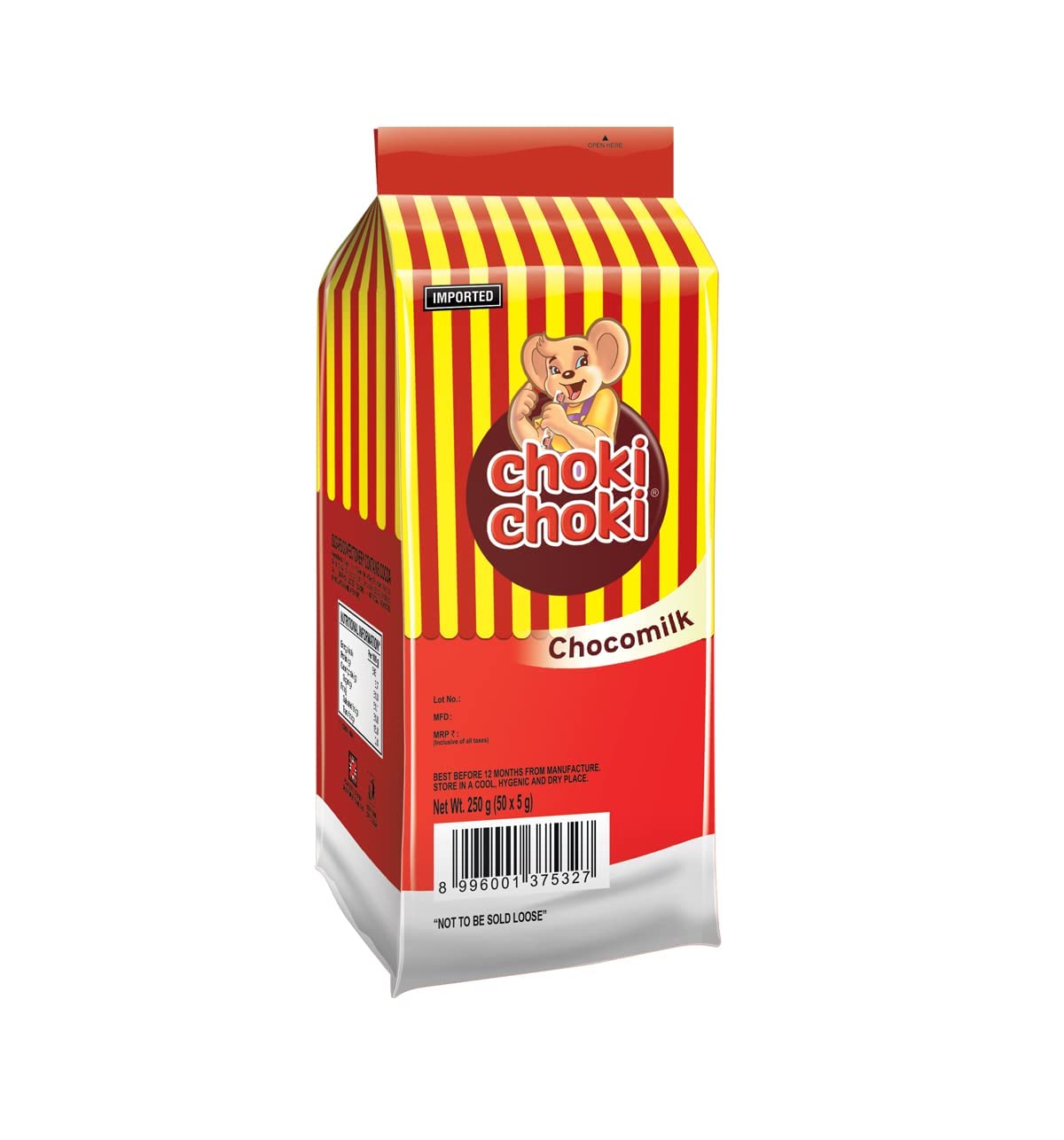 CHOKI CHOKI Choco Chocolate Milk Stick Pouch - 250gram 50 Pieces In Each - Pack Of 5 – view 3