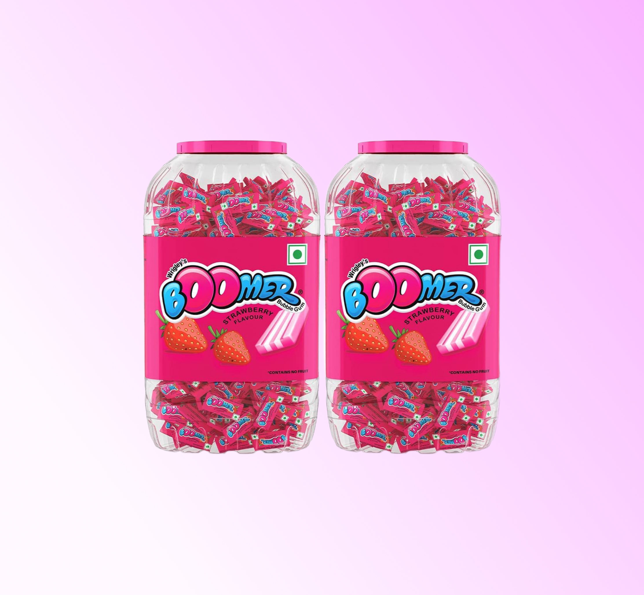 Striped Boomer strawberry chewing gum show box pack, 24 pieces