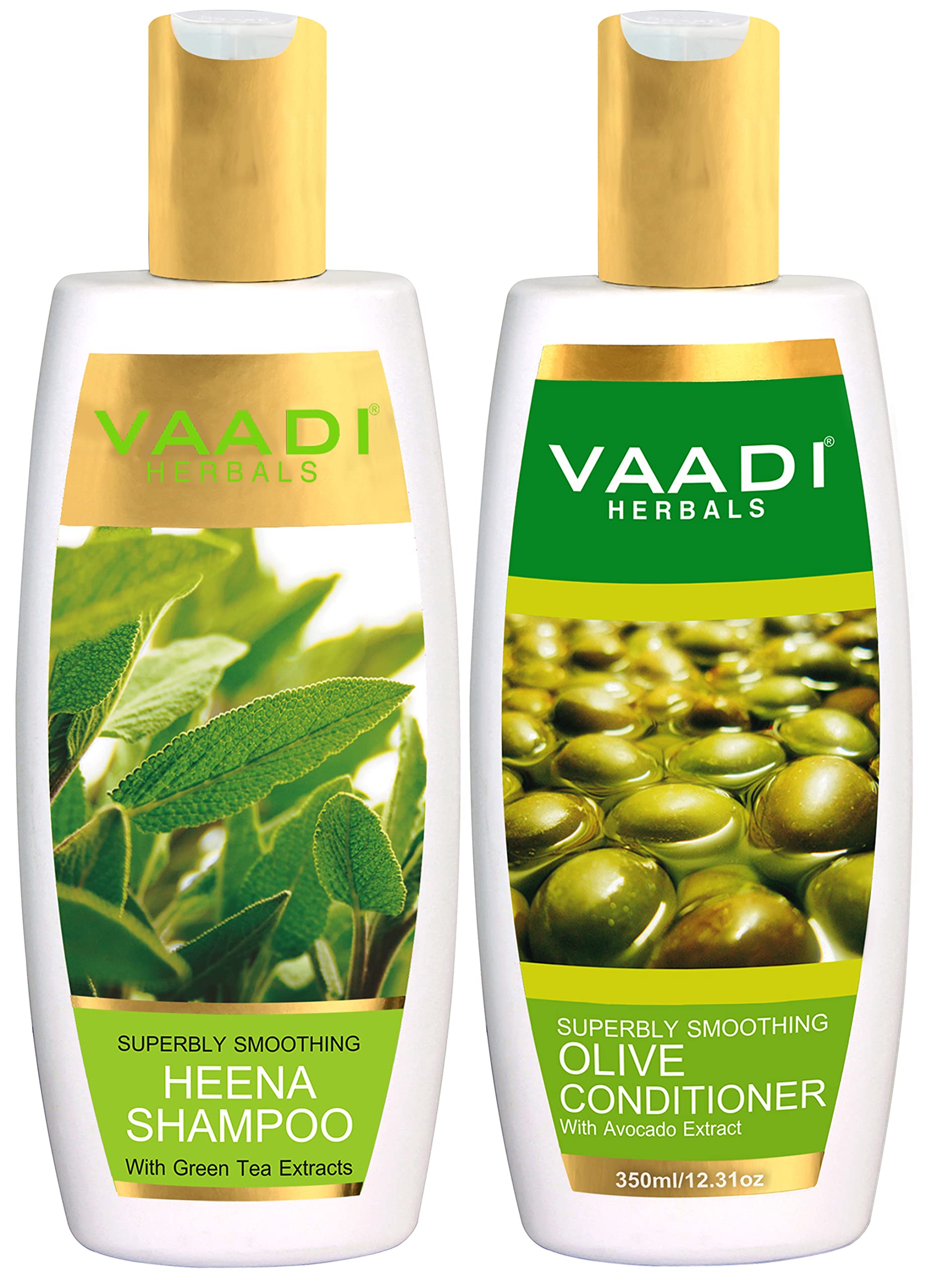Vaadi Herbals Superbly Smoothing Heena Shampoo, 350ml with Olive Conditioner, 350ml – view 2