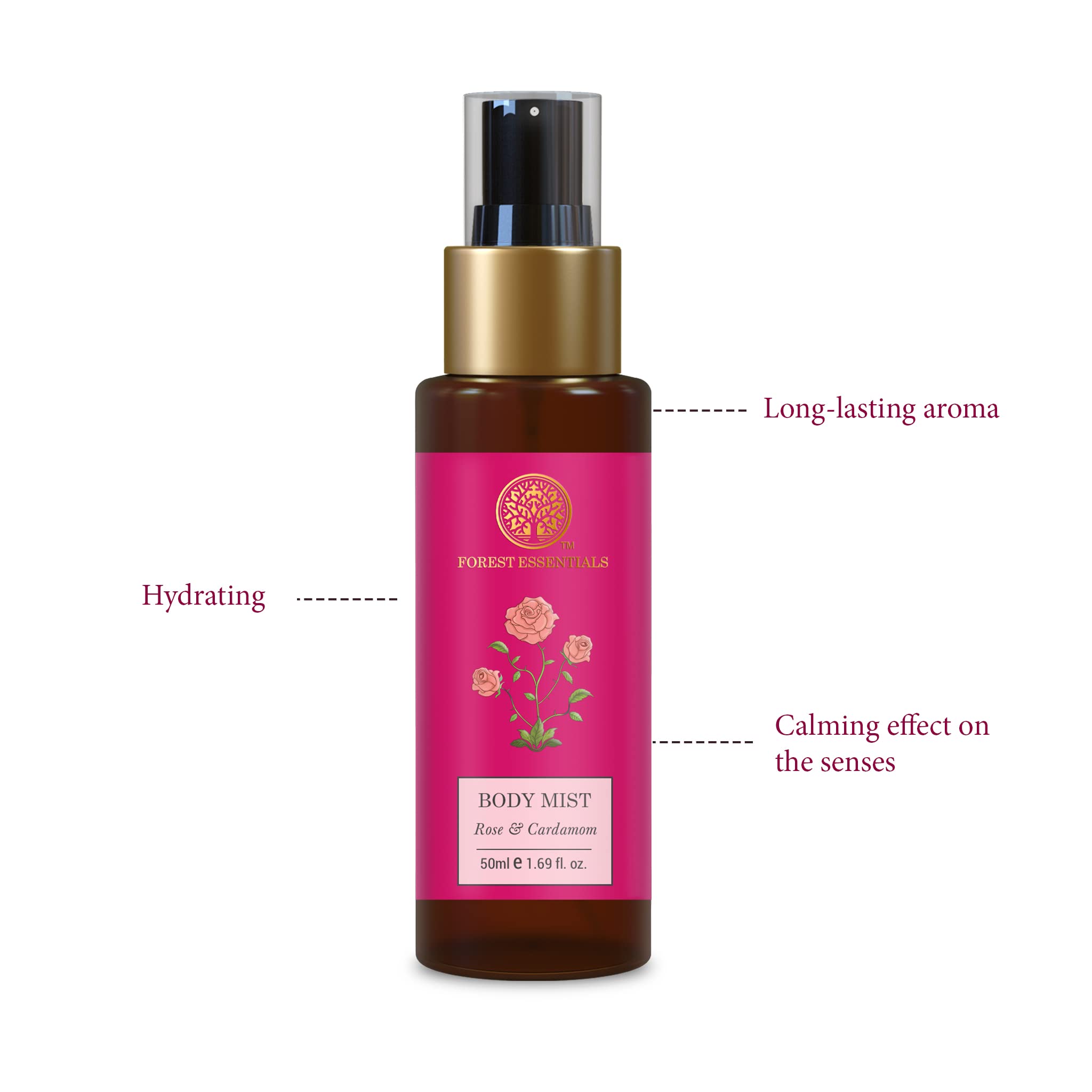 Forest Essentials Travel Size Body Mist Rose & Cardamom – view 4