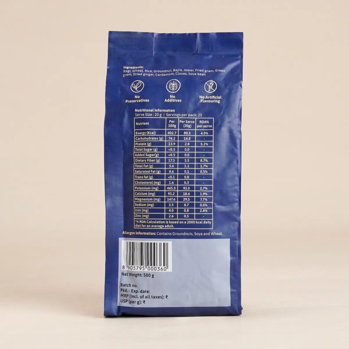 Isha life New Instant Sanjeevini Multigrain Health Drink Mix(500 gms). No Added Sugar. Traditional recipe. Contains millets, grains, legumes and spices – view 5