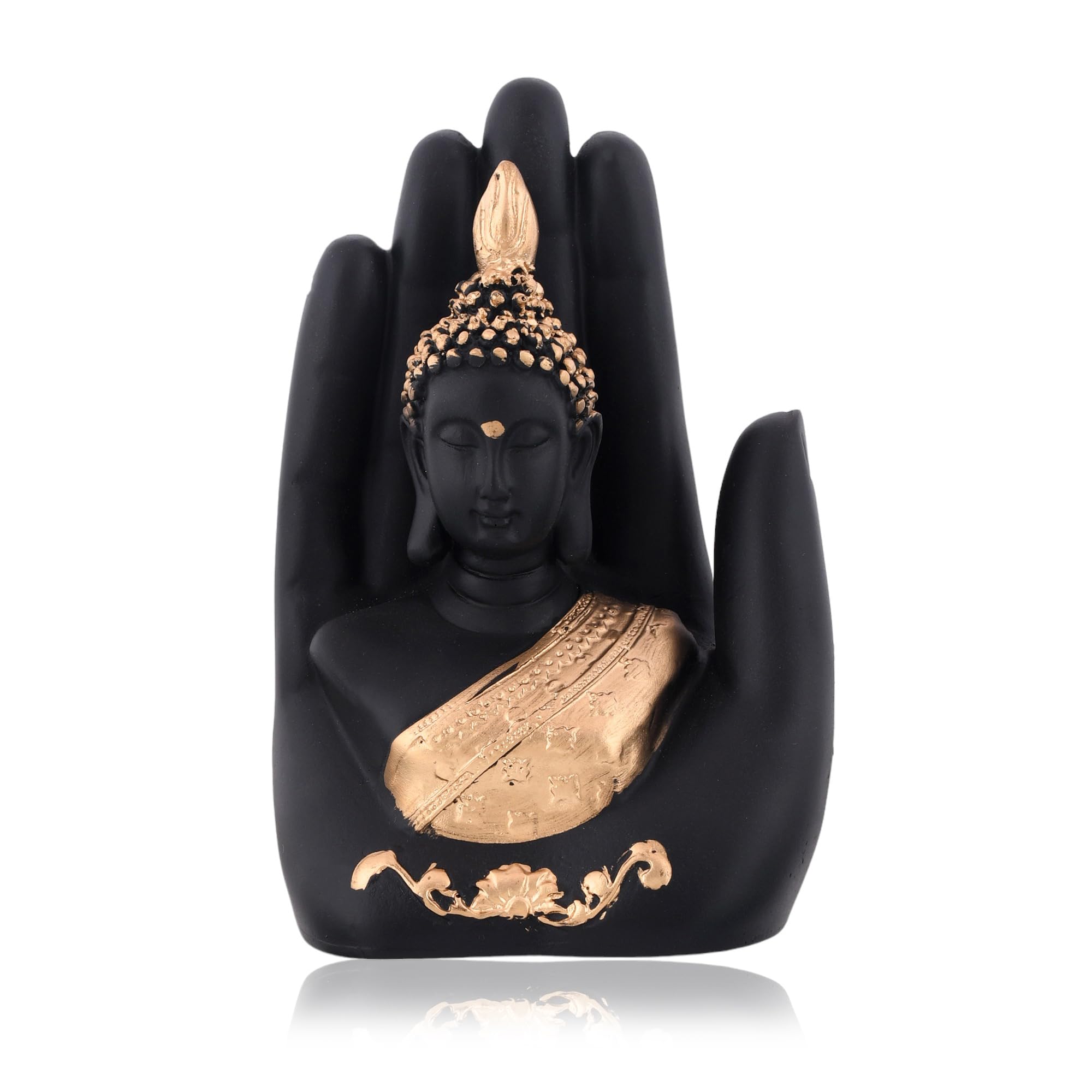 Collectible India Palm Buddha Idol Showpiece, Diwali Gift for Family Friends, Diwali Decoration Items – view 2