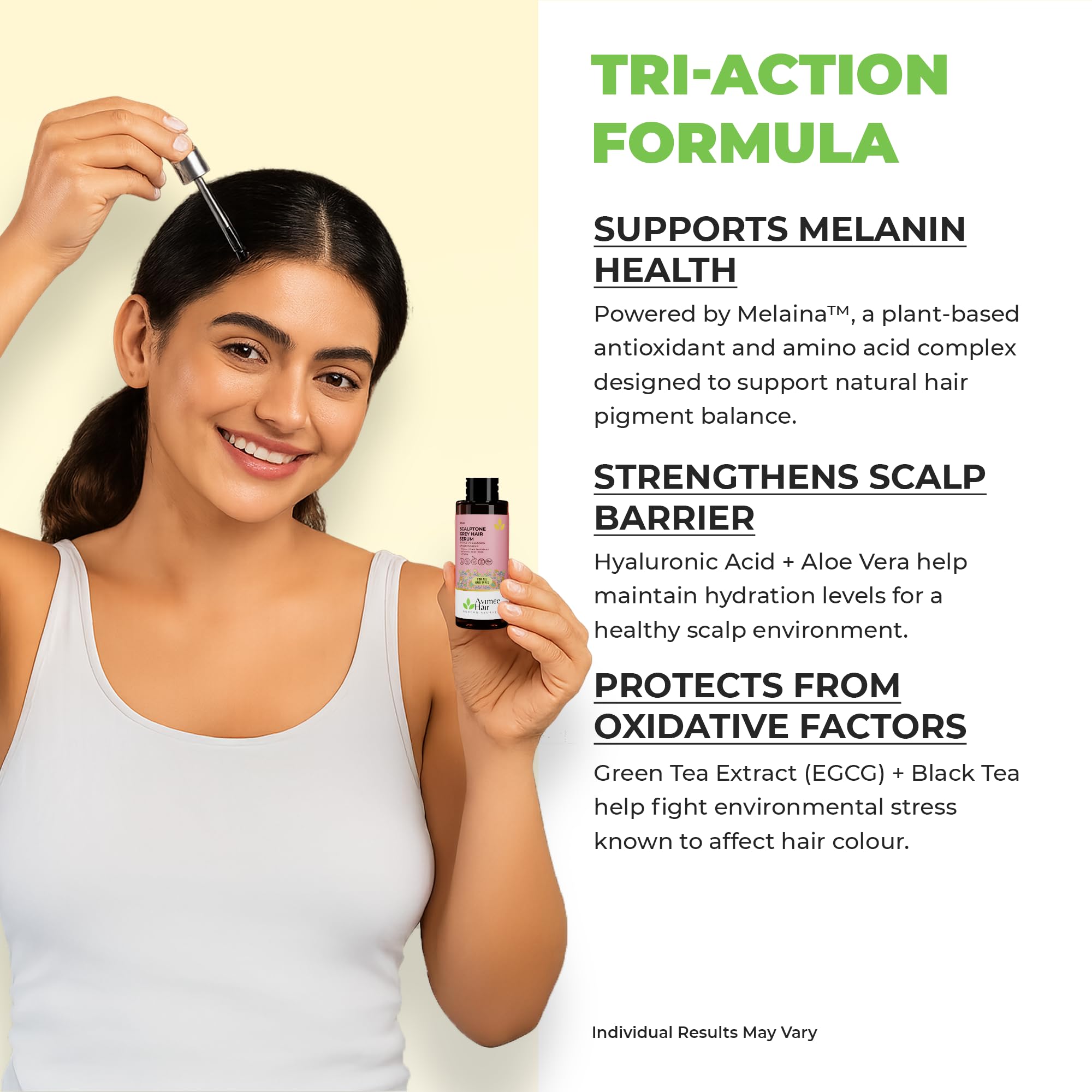 Avimee Herbal Scalptone Grey Hair Serum with Hyaluronic Acid & Caffeine – view 4