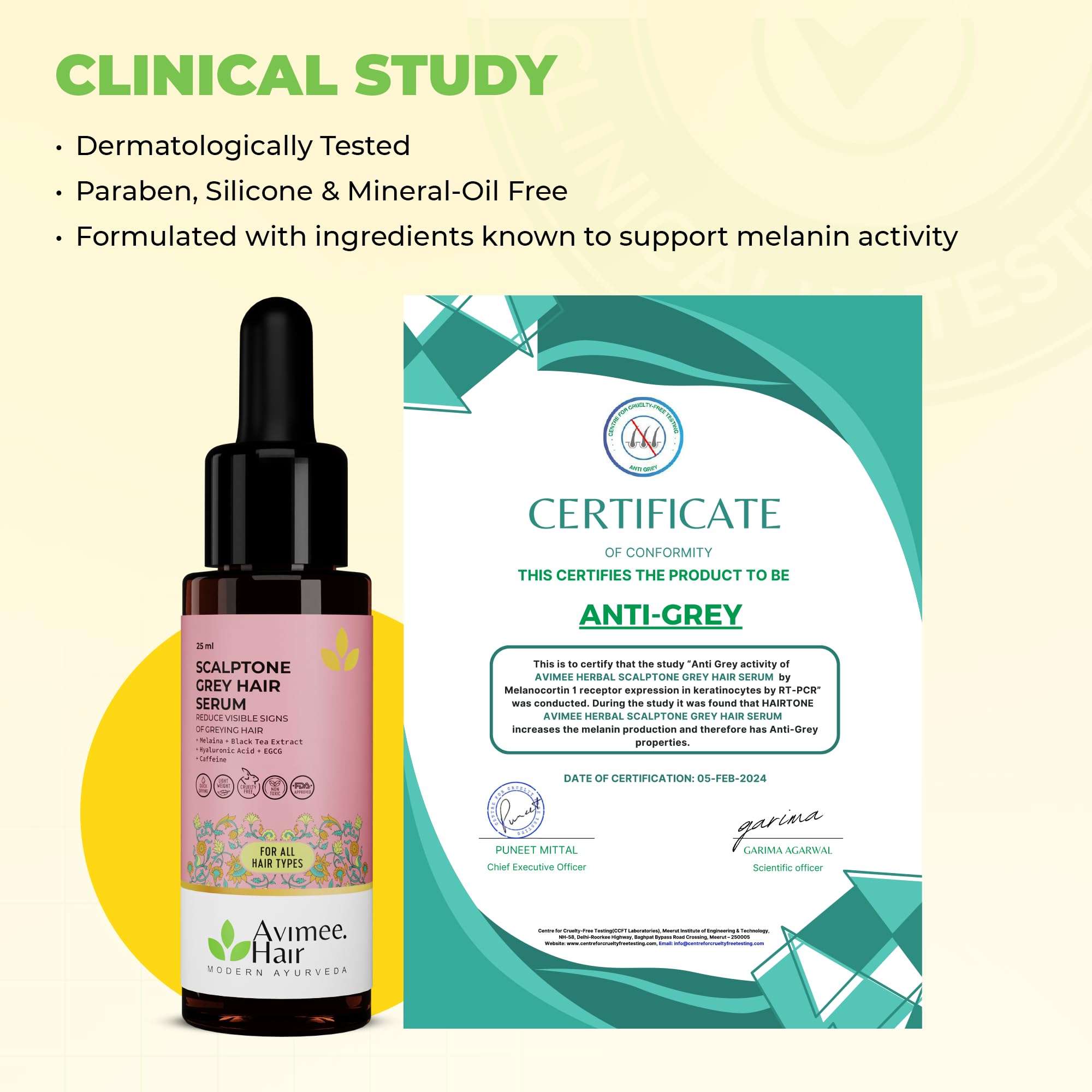 Avimee Herbal Scalptone Grey Hair Serum with Hyaluronic Acid & Caffeine – view 7