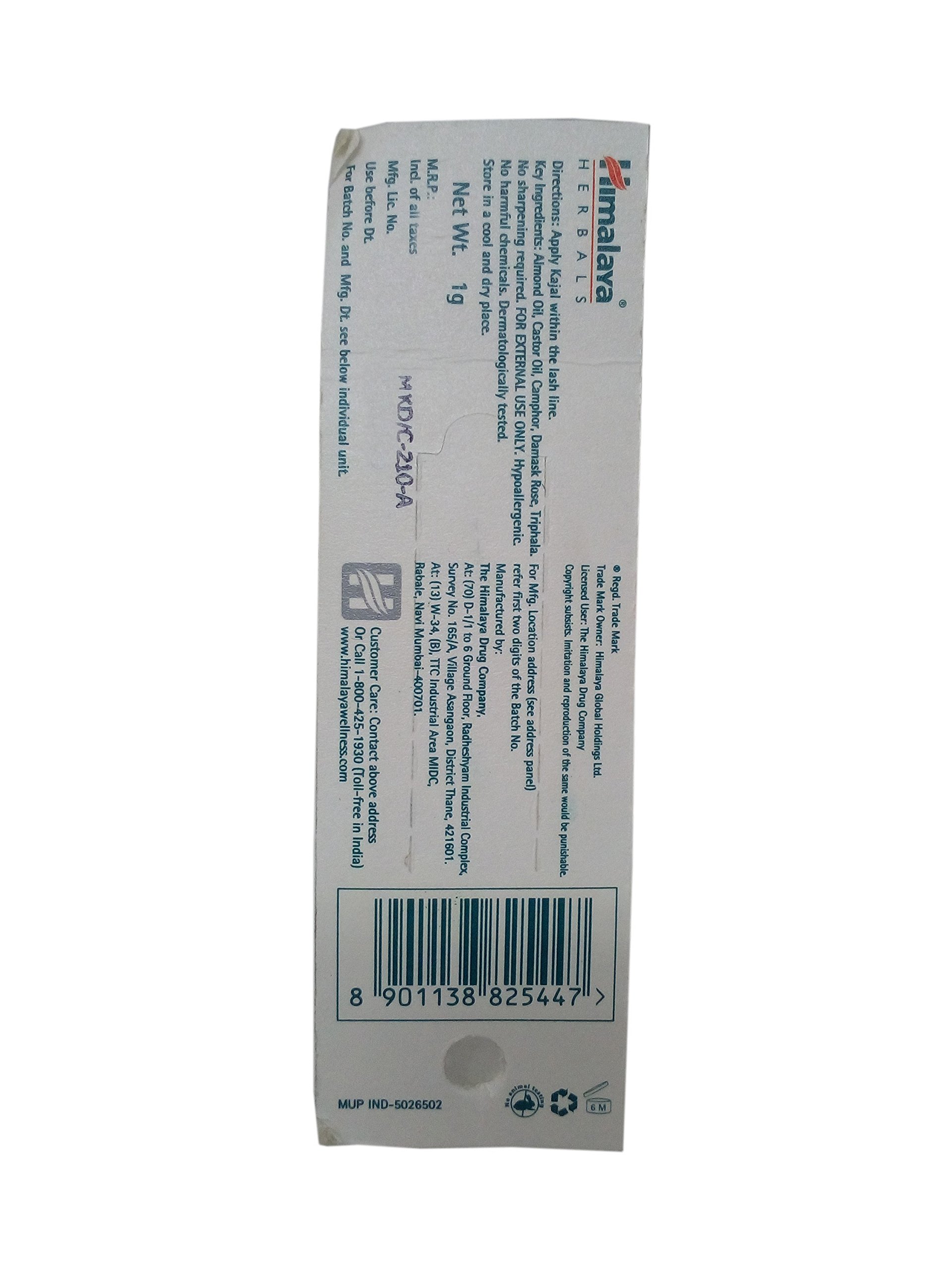 Himalaya Eye Kajal - Mini, 1g Pack, Black, Matte Finish – view 2