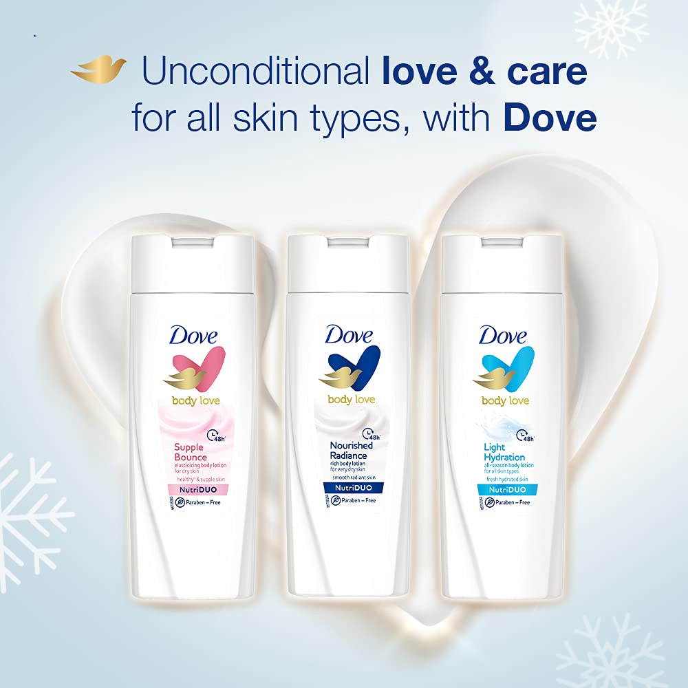Dove Body Love Nourished Radiance Body Lotion For Very Dry Skin 48hrs Moisturisation Paraben Free with Plant Based moisturiser Soft Radiant Skin 100ml – view 7