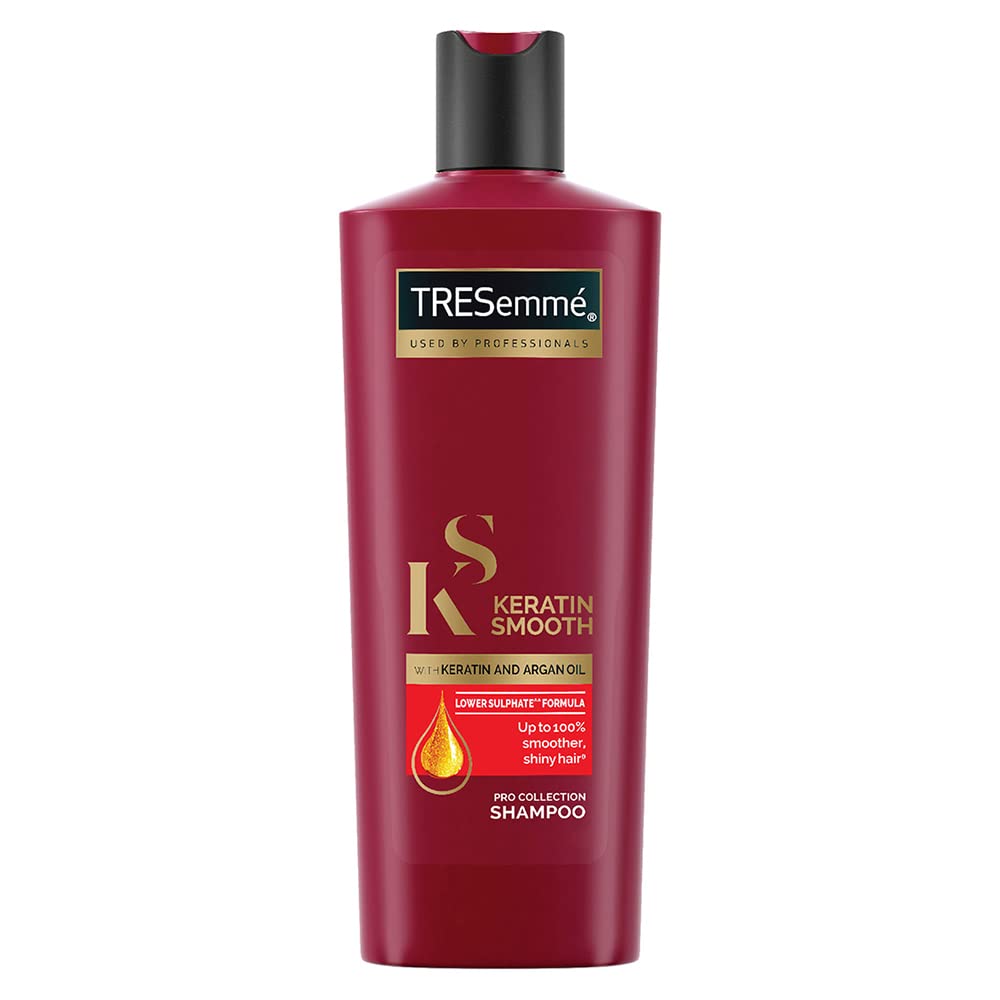 Tresemme Keratin Smooth, Shampoo, 340ml, for Straighter, Shinier Hair, with Keratin & Argan Oil, Nourishes Dry Hair, Controls Frizz , for Men & Women