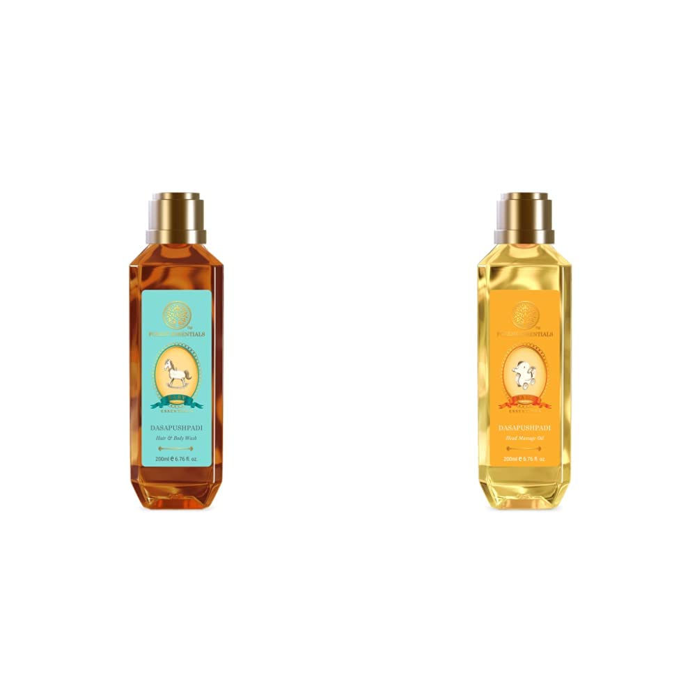 Forest Essentials Dasapushpadi baby wash and massage oil set